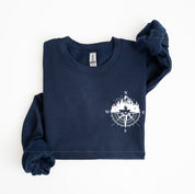 Fishing Compass - Fishing Scene (pf&b) - BASIC Fleece Little Mama Shirt Shop LLC