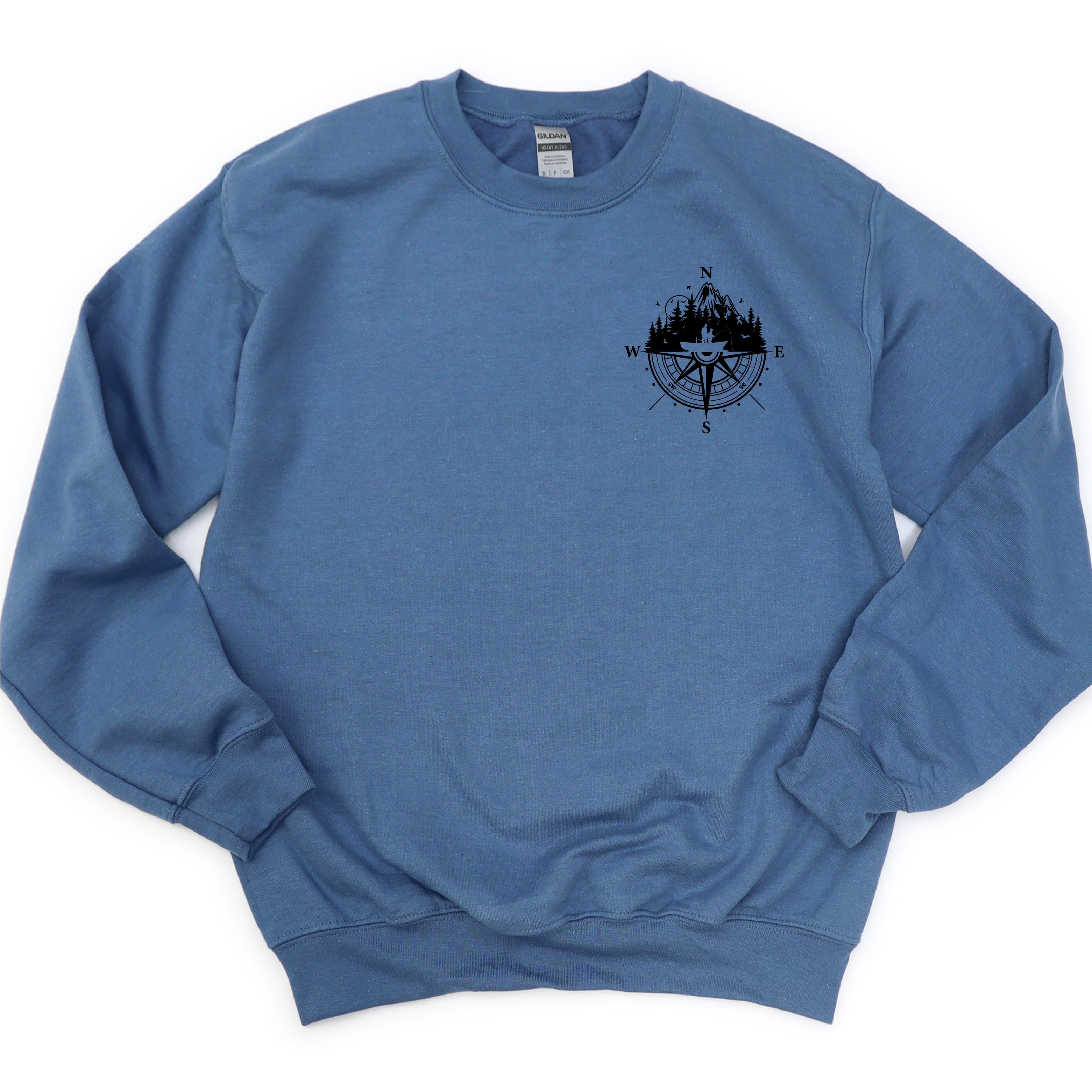 Fishing Compass - Fishing Scene (pf&b) - BASIC Fleece Little Mama Shirt Shop LLC