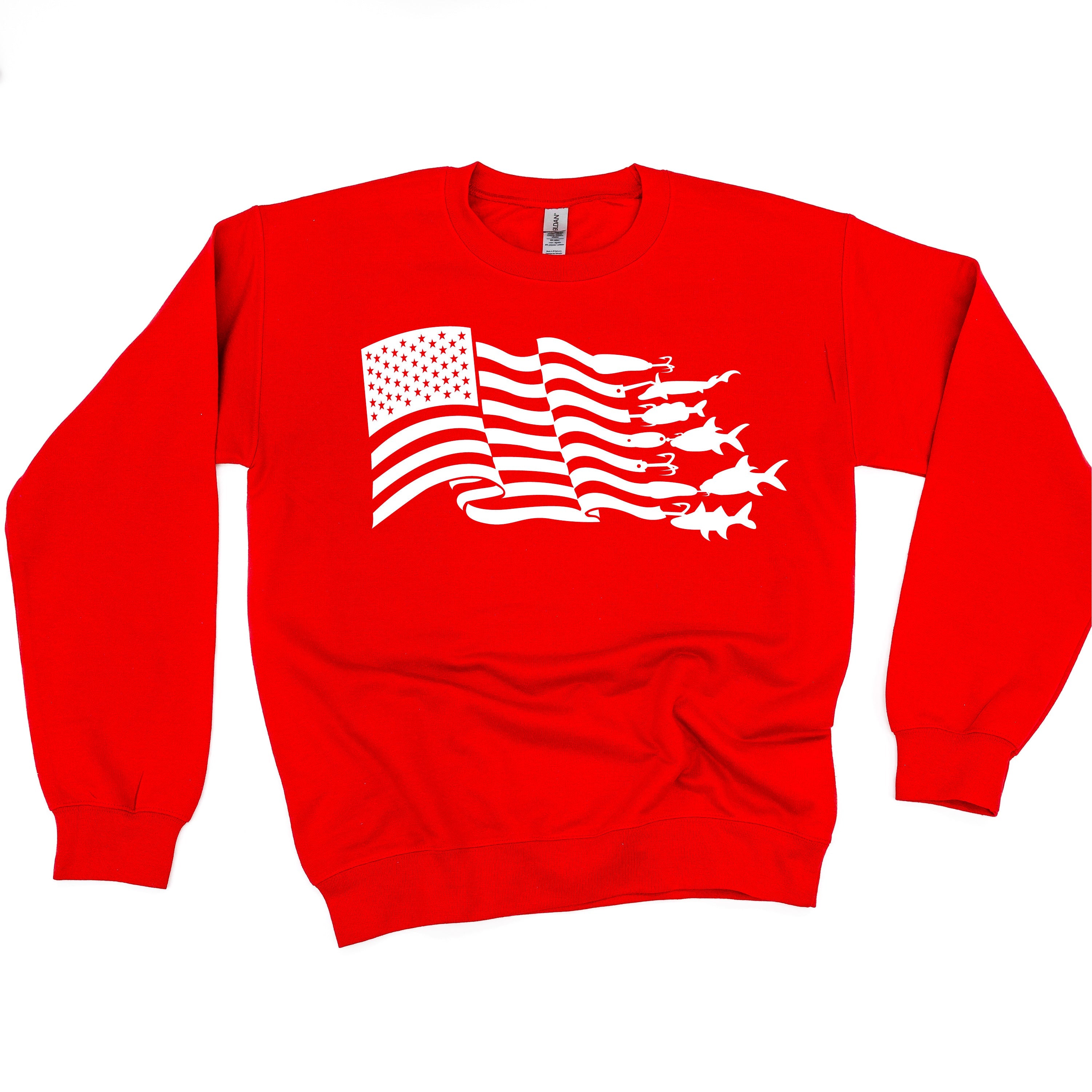 Fishing Flag - BASIC Fleece Little Mama Shirt Shop LLC
