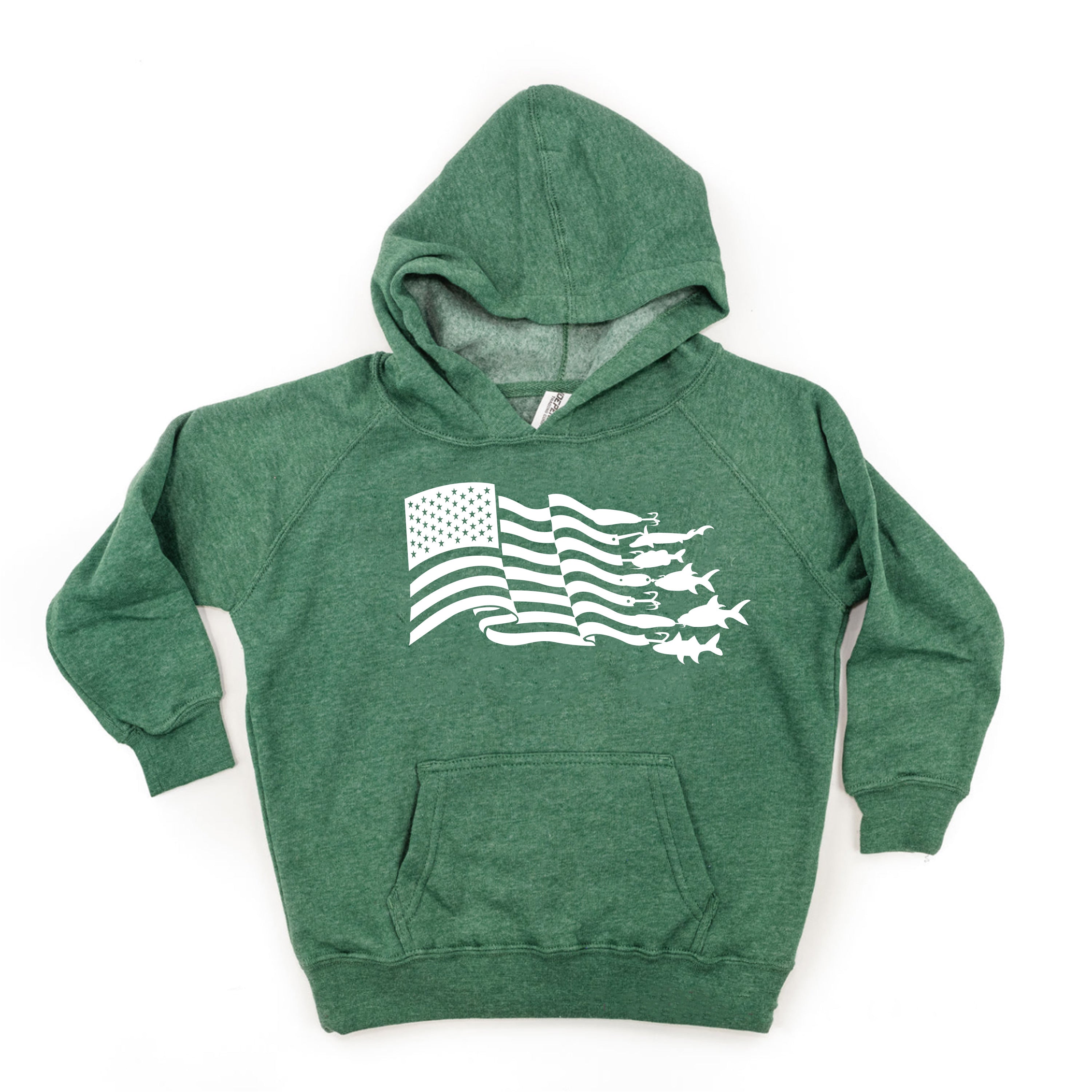 Fishing Flag - Child HOODIE Little Mama Shirt Shop LLC
