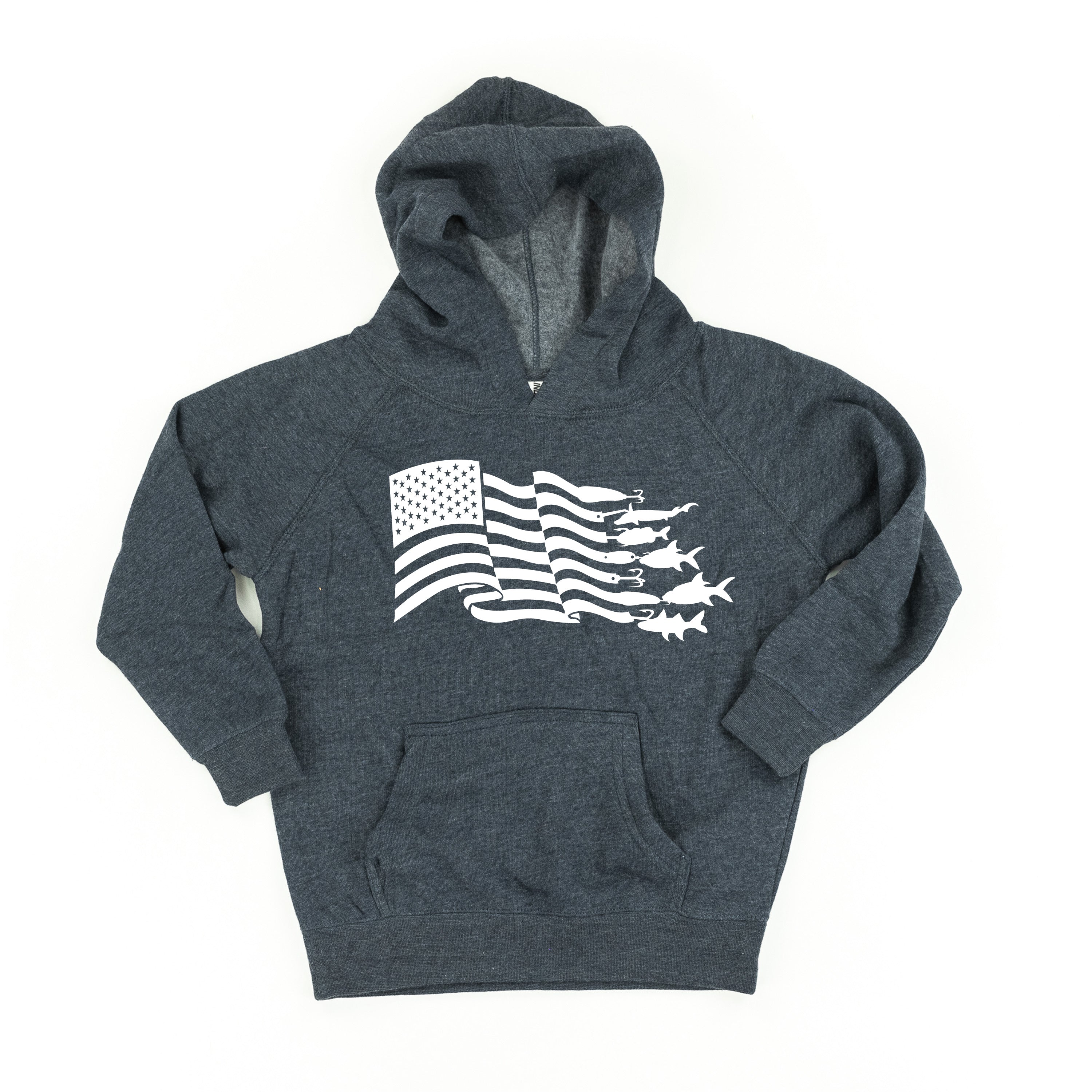 Fishing Flag - Child HOODIE Little Mama Shirt Shop LLC