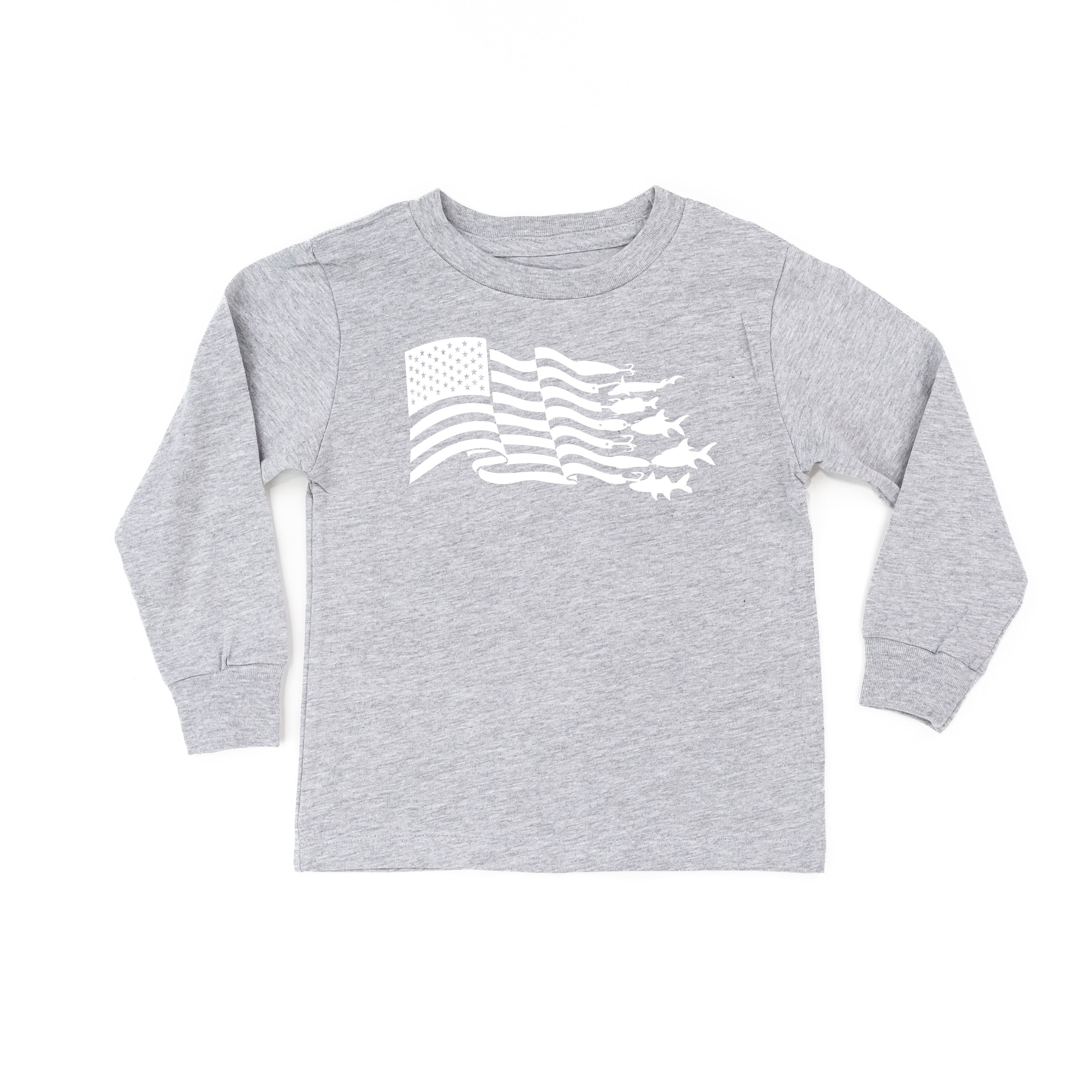 Fishing Flag - LONG SLEEVE Child Tee Little Mama Shirt Shop