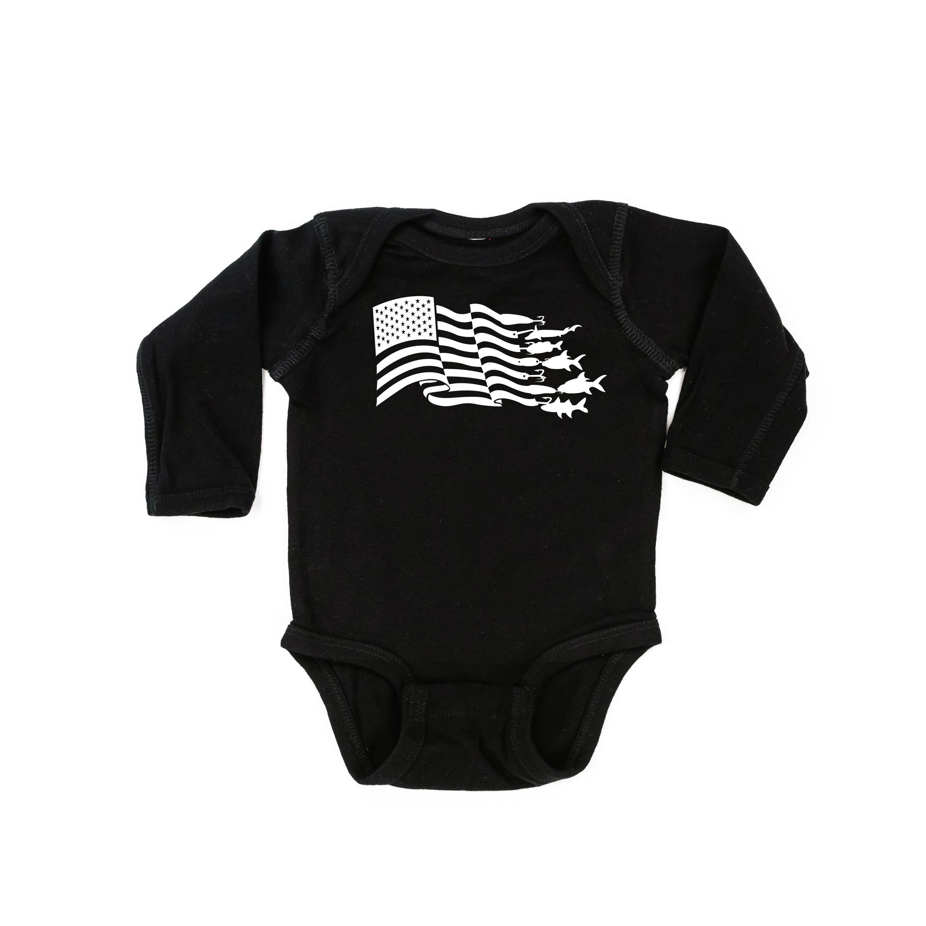 Fishing Flag - LONG SLEEVE Child Tee Little Mama Shirt Shop