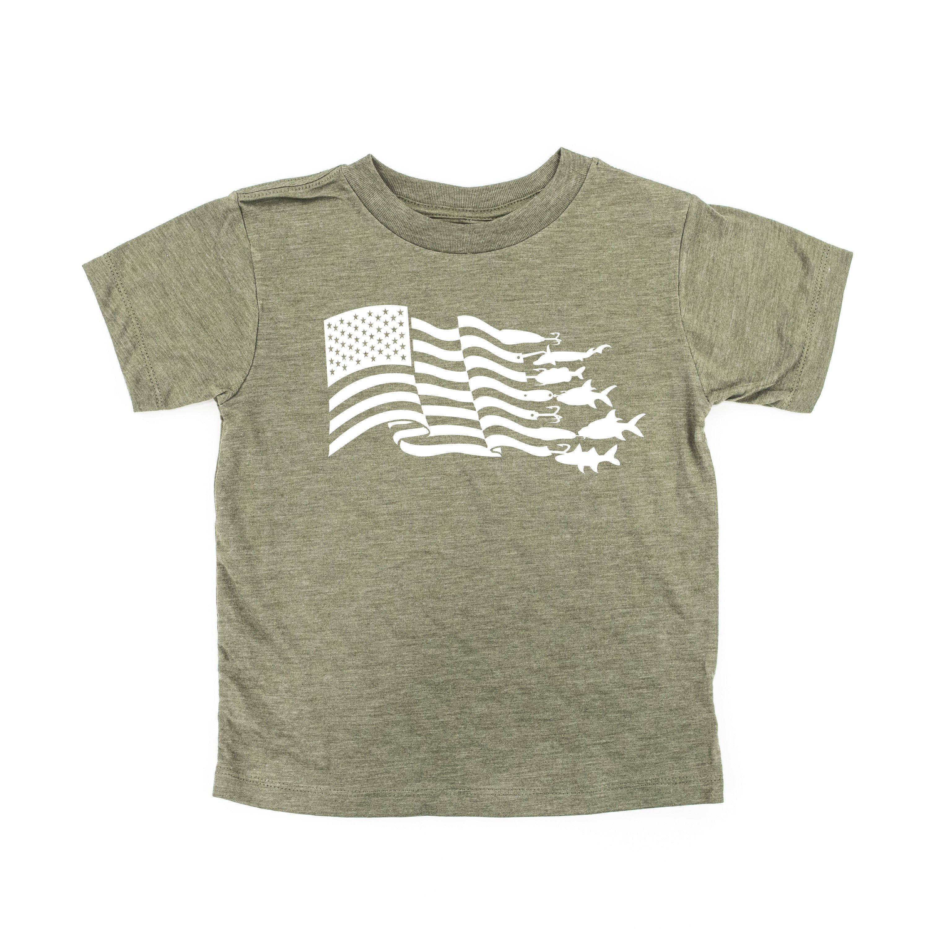 Fishing Flag - Child Tee Little Mama Shirt Shop