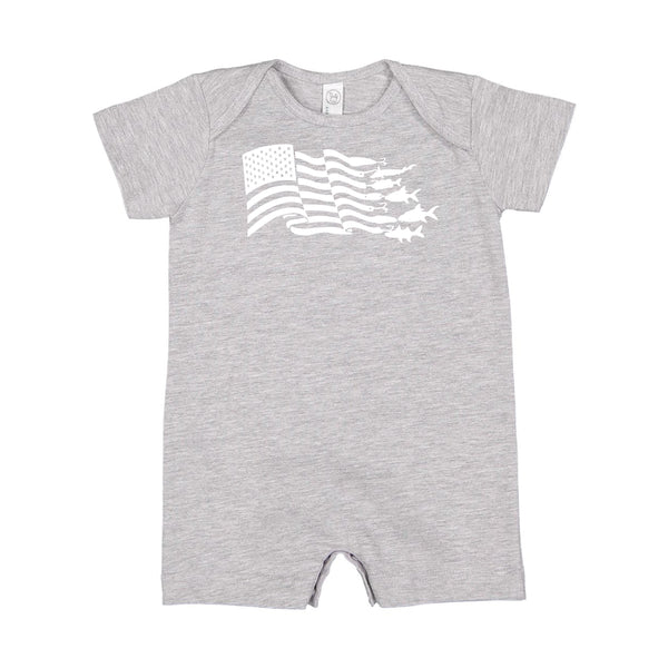 Fishing Flag - Short Sleeve / Shorts - One Piece Baby Romper