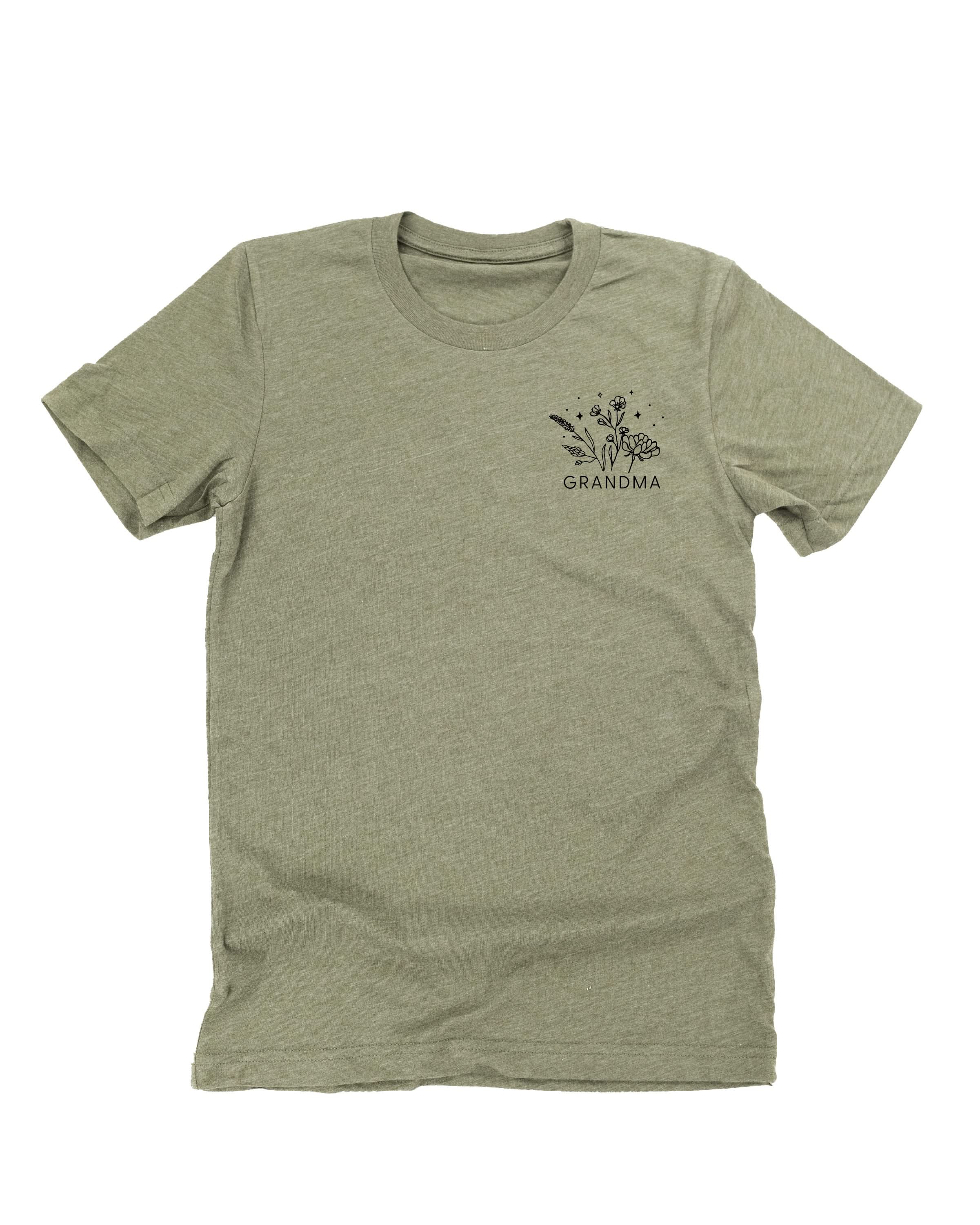 "_____" - Bouquet (pocket) - (Choose Your Name) - Unisex Tee Little Mama Shirt Shop