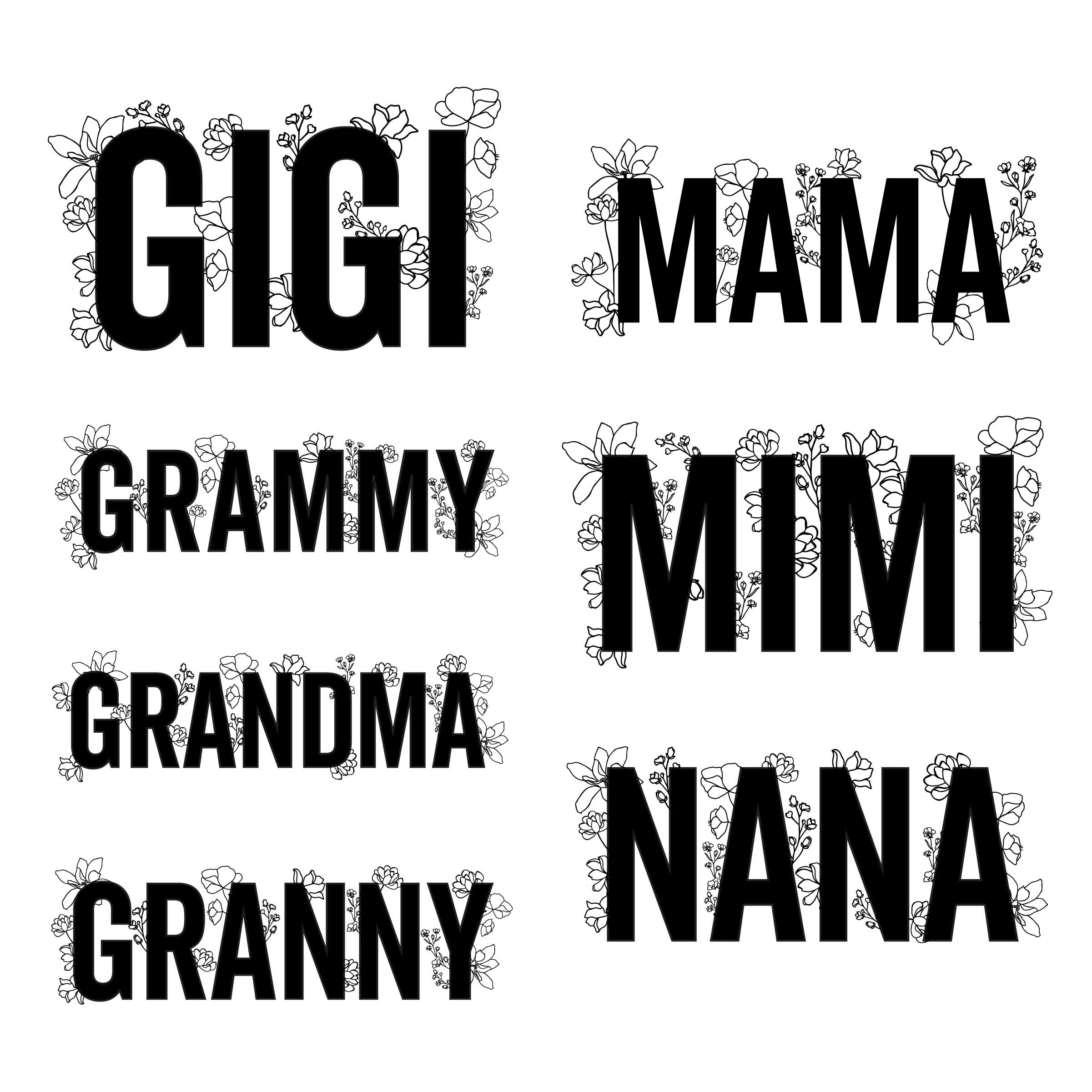 (Choose Your Grandma Name) - Floral Design - Unisex Tee Little Mama Shirt Shop