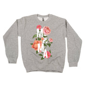 Colorful Florals - MAMA - BASIC Fleece Little Mama Shirt Shop LLC