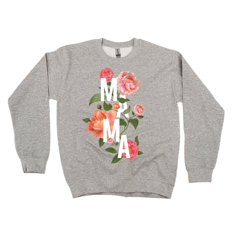 Colorful Florals - MAMA - BASIC FLEECE CREWNECK