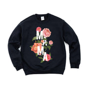 Colorful Florals - MAMA - BASIC Fleece Little Mama Shirt Shop LLC