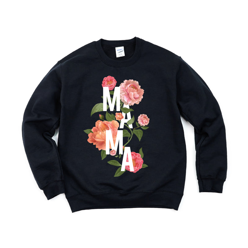 Colorful Florals - MAMA - BASIC FLEECE CREWNECK