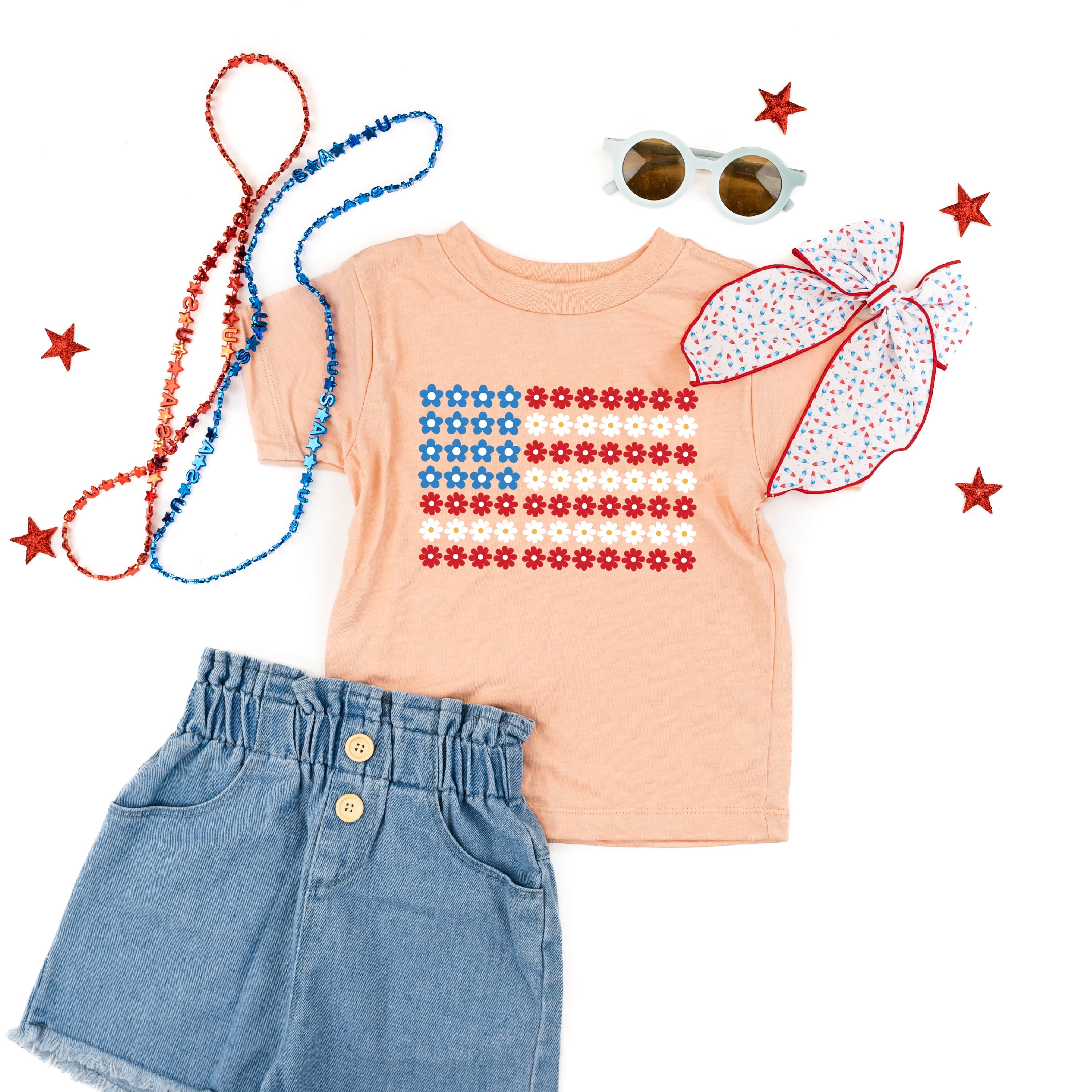 Flower Flag - Child Tee Little Mama Shirt Shop