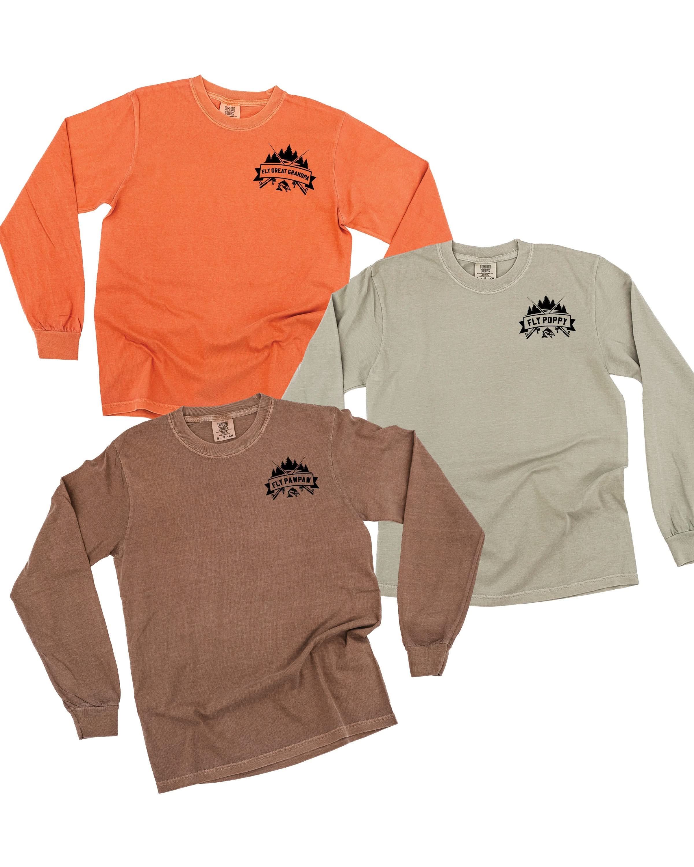 "Fly ____" (pocket) - (Choose Your Name) -Long Sleeve Comfort Colors Tee Little Mama Shirt Shop
