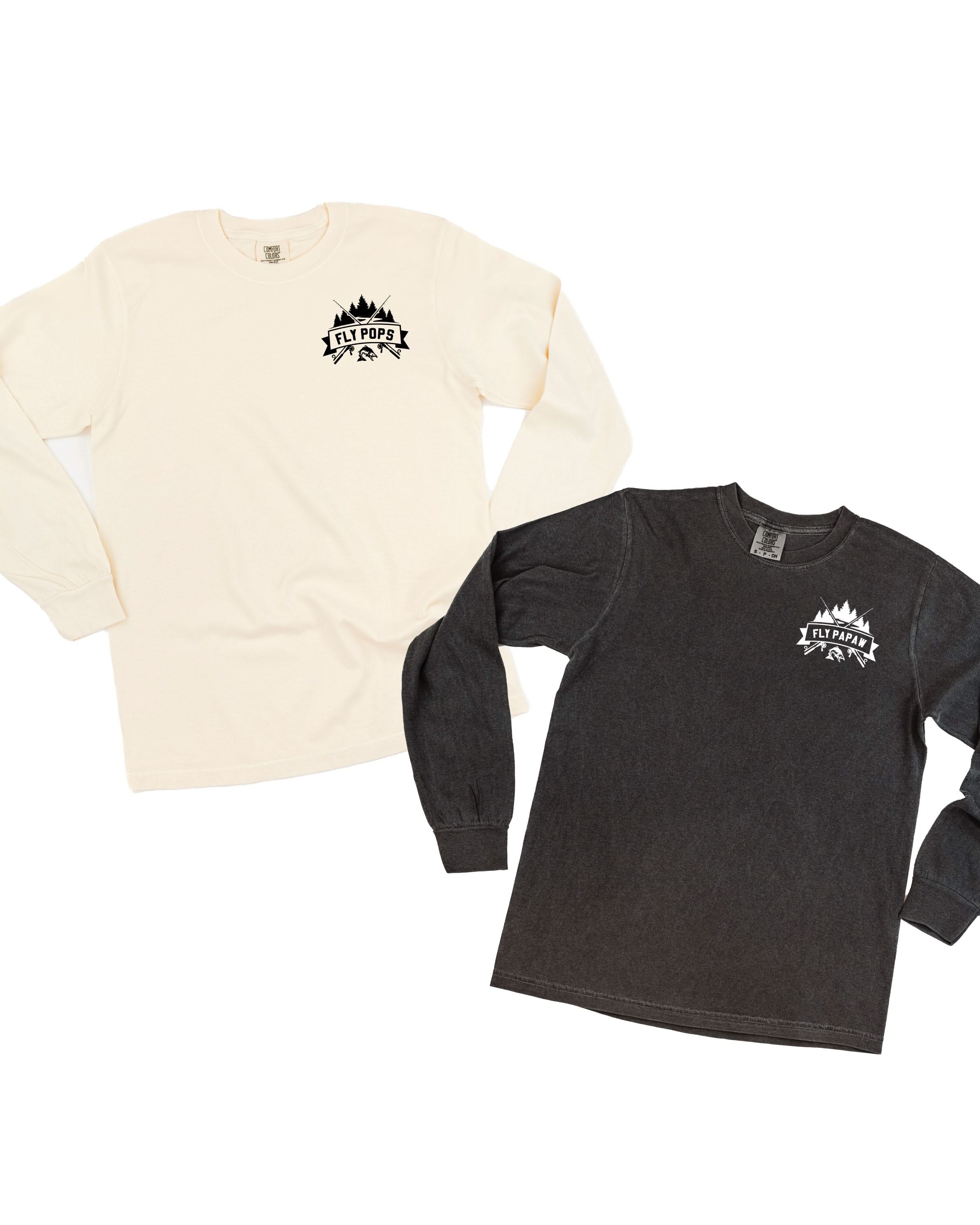 "Fly ____" (pocket) - (Choose Your Name) -Long Sleeve Comfort Colors Tee Little Mama Shirt Shop