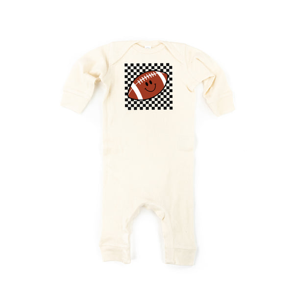Checkers Smiley - Football - One Piece Baby Sleeper