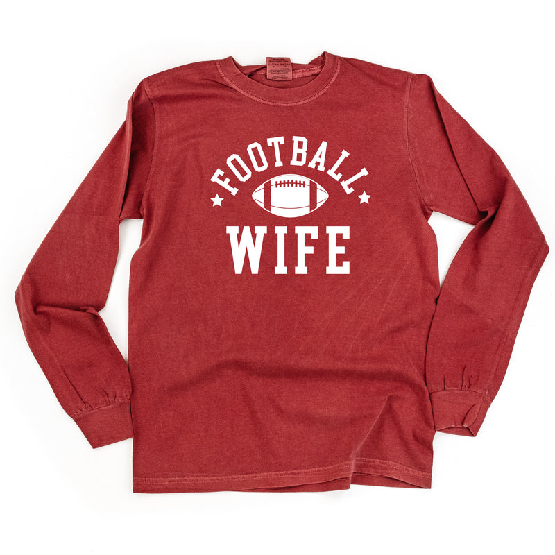 Football Wife (Stars) - LONG SLEEVE COMFORT COLORS TEE