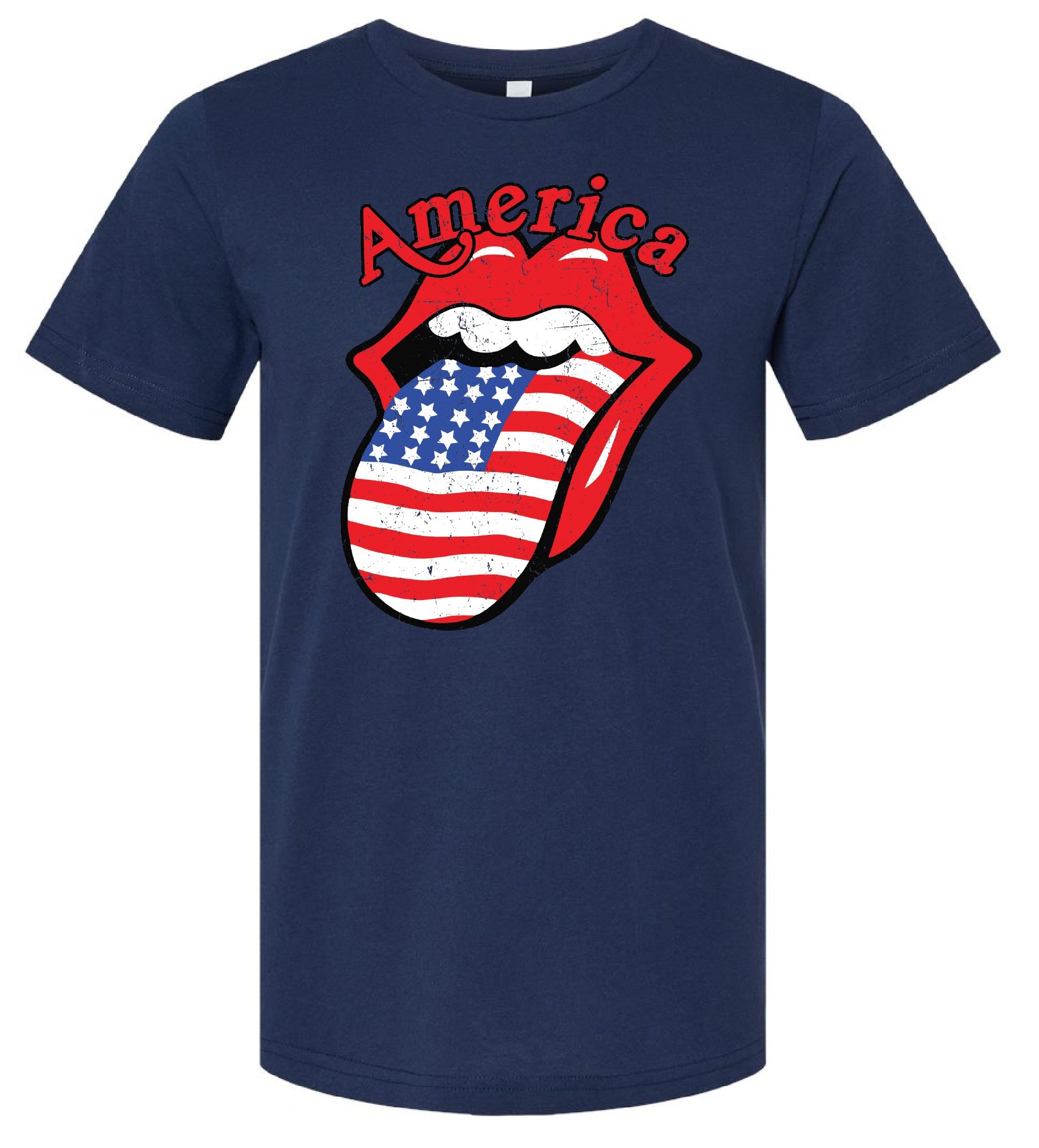 America - Tongue - Unisex Tee Little Mama Shirt Shop