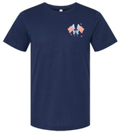Watercolor Flags (pocket) - Unisex Tee Little Mama Shirt Shop