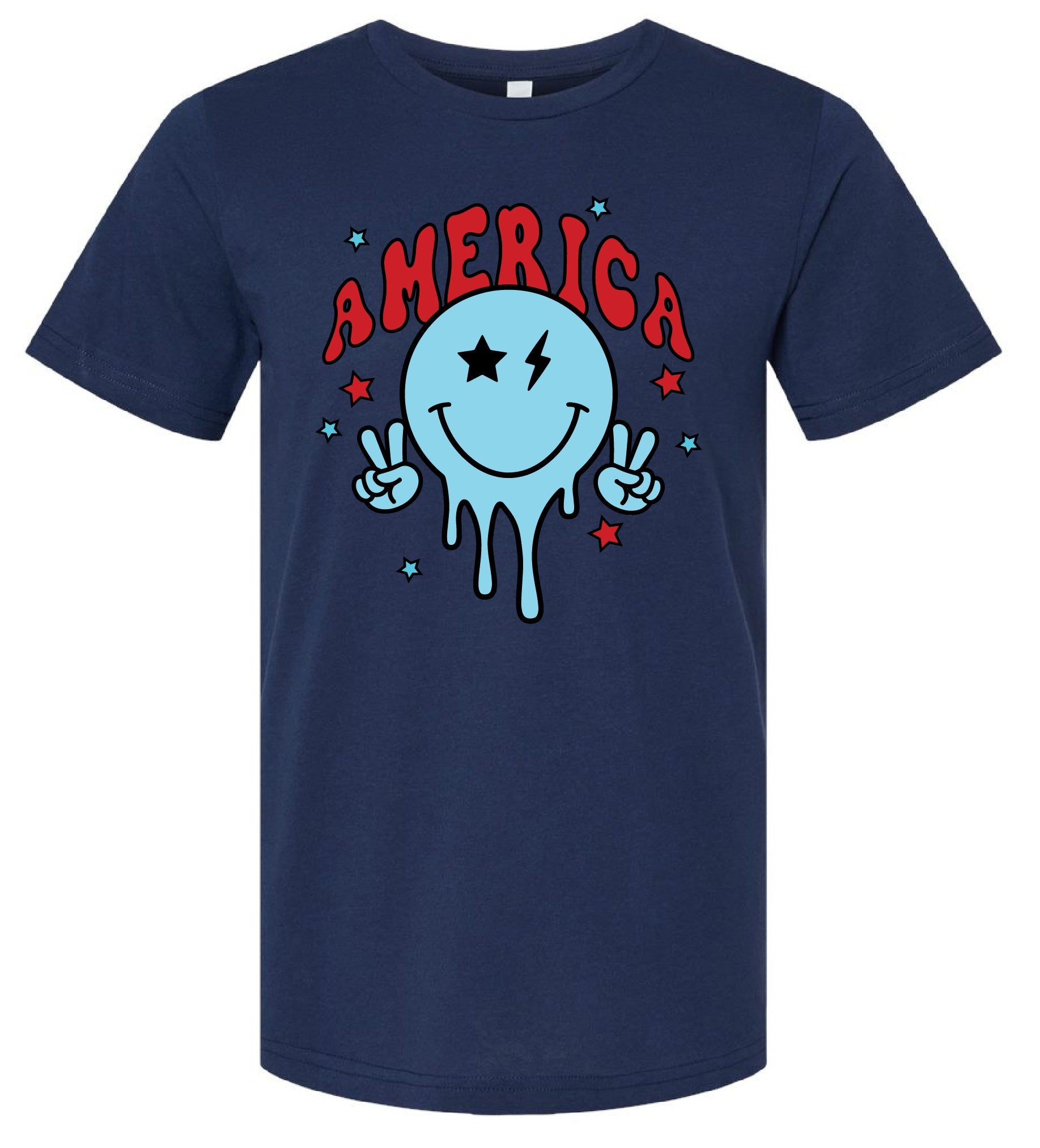 America Peace Smiley - Unisex Tee Little Mama Shirt Shop