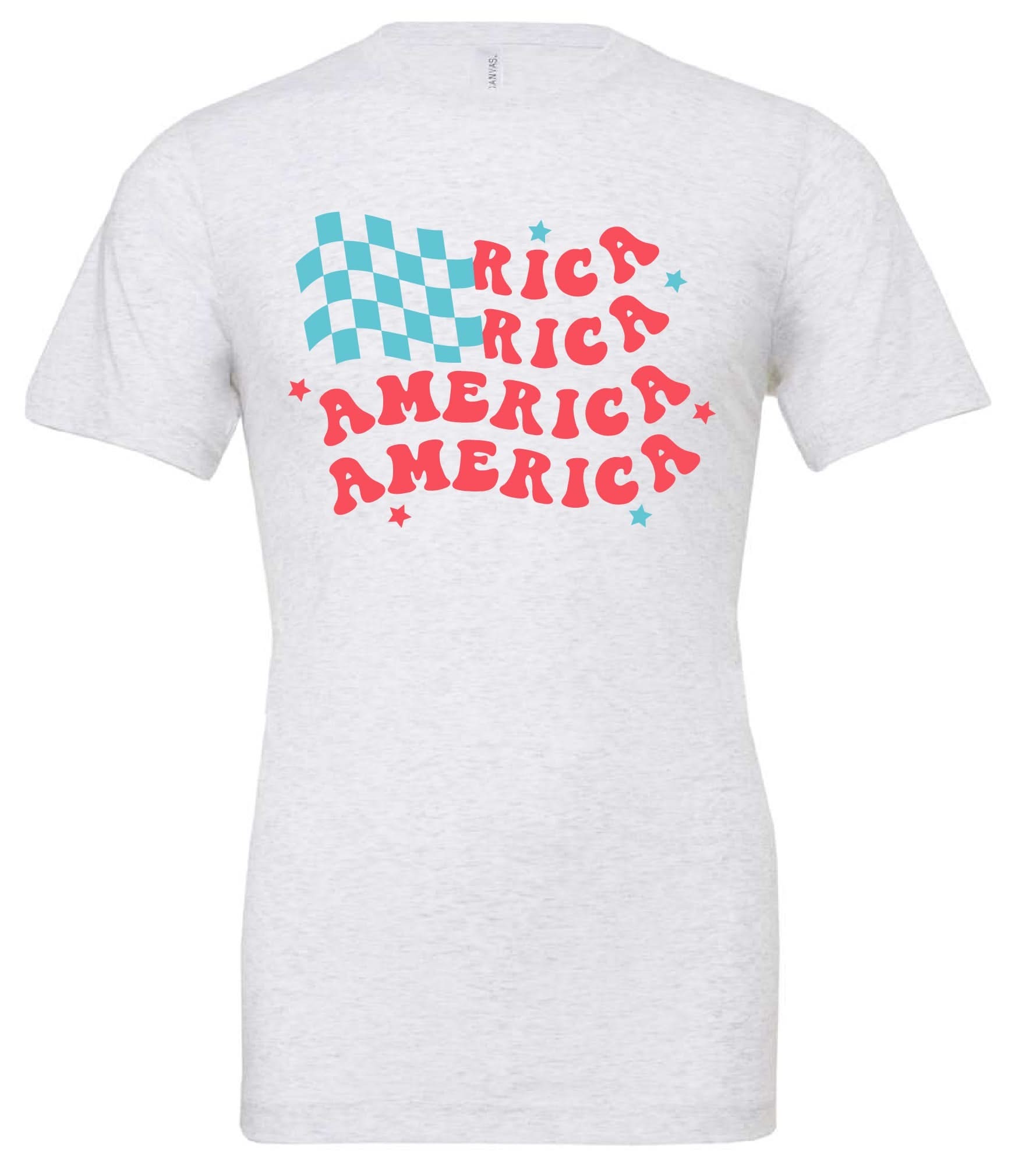 America Checkers Flag - Unisex Tee Little Mama Shirt Shop