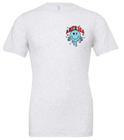 America Peace Smiley - Unisex Tee Little Mama Shirt Shop