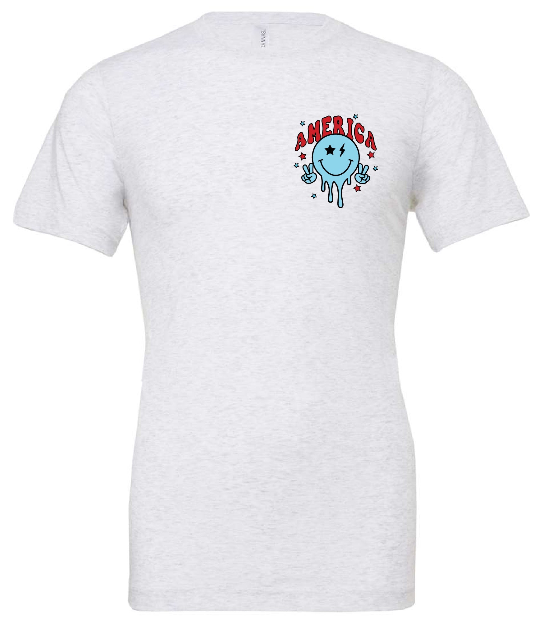 America Peace Smiley - Unisex Tee Little Mama Shirt Shop