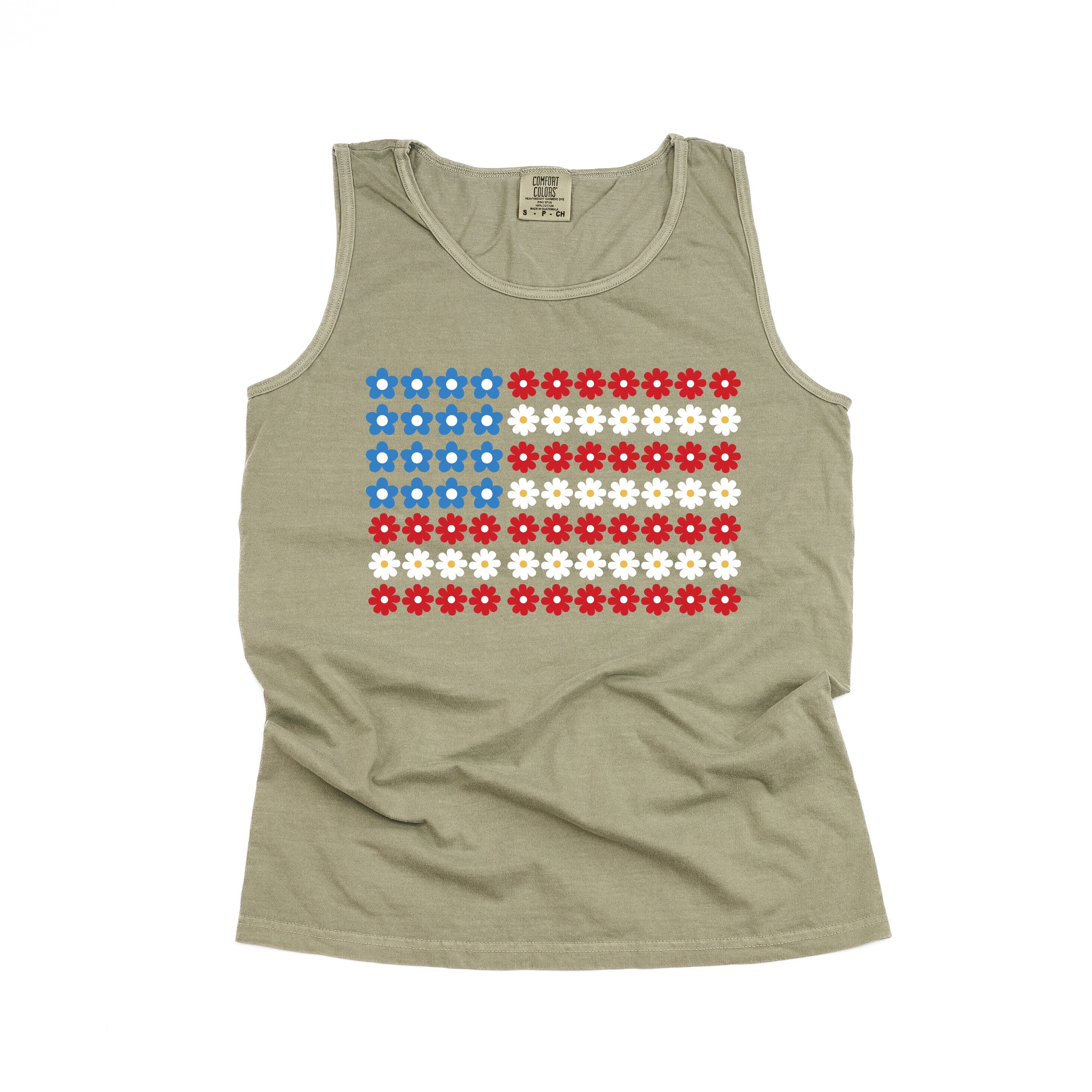 Flower Flag - Comfort Colors TANK Little Mama Shirt Shop LLC