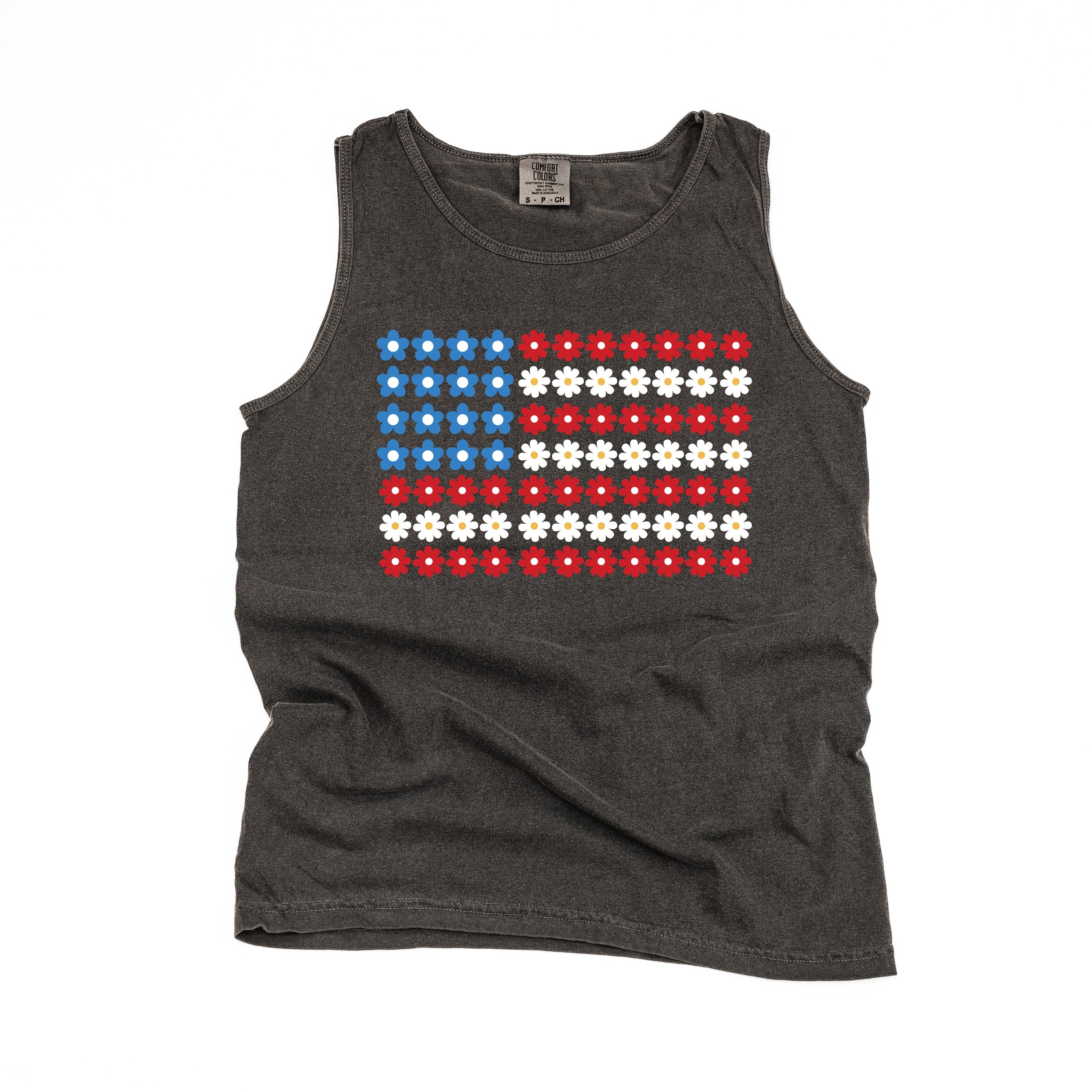 Flower Flag - Comfort Colors TANK Little Mama Shirt Shop LLC