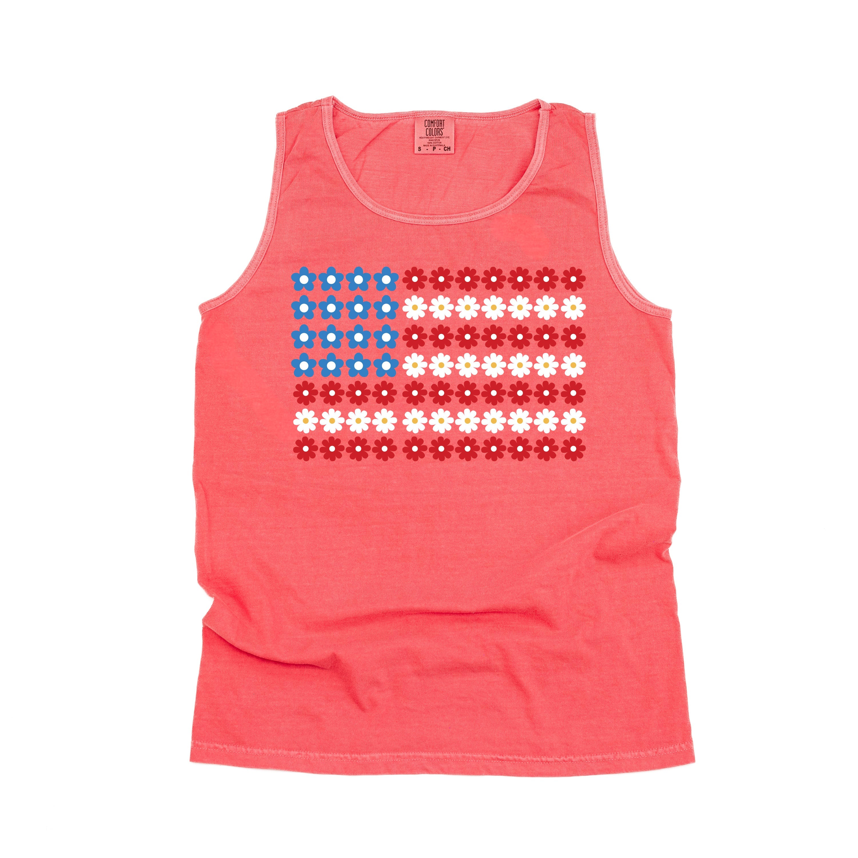 Flower Flag - Comfort Colors TANK Little Mama Shirt Shop LLC