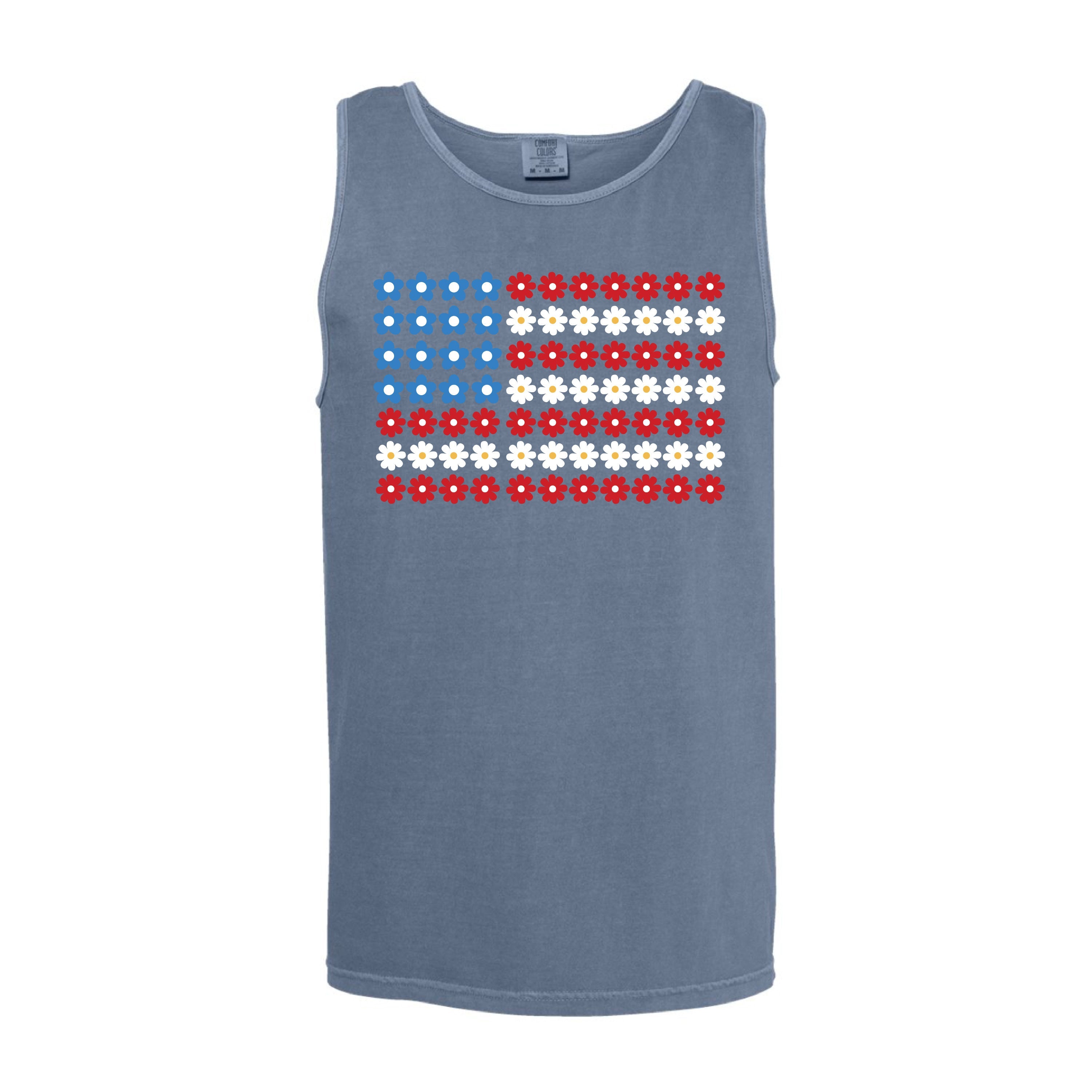 Flower Flag - Comfort Colors TANK Little Mama Shirt Shop LLC