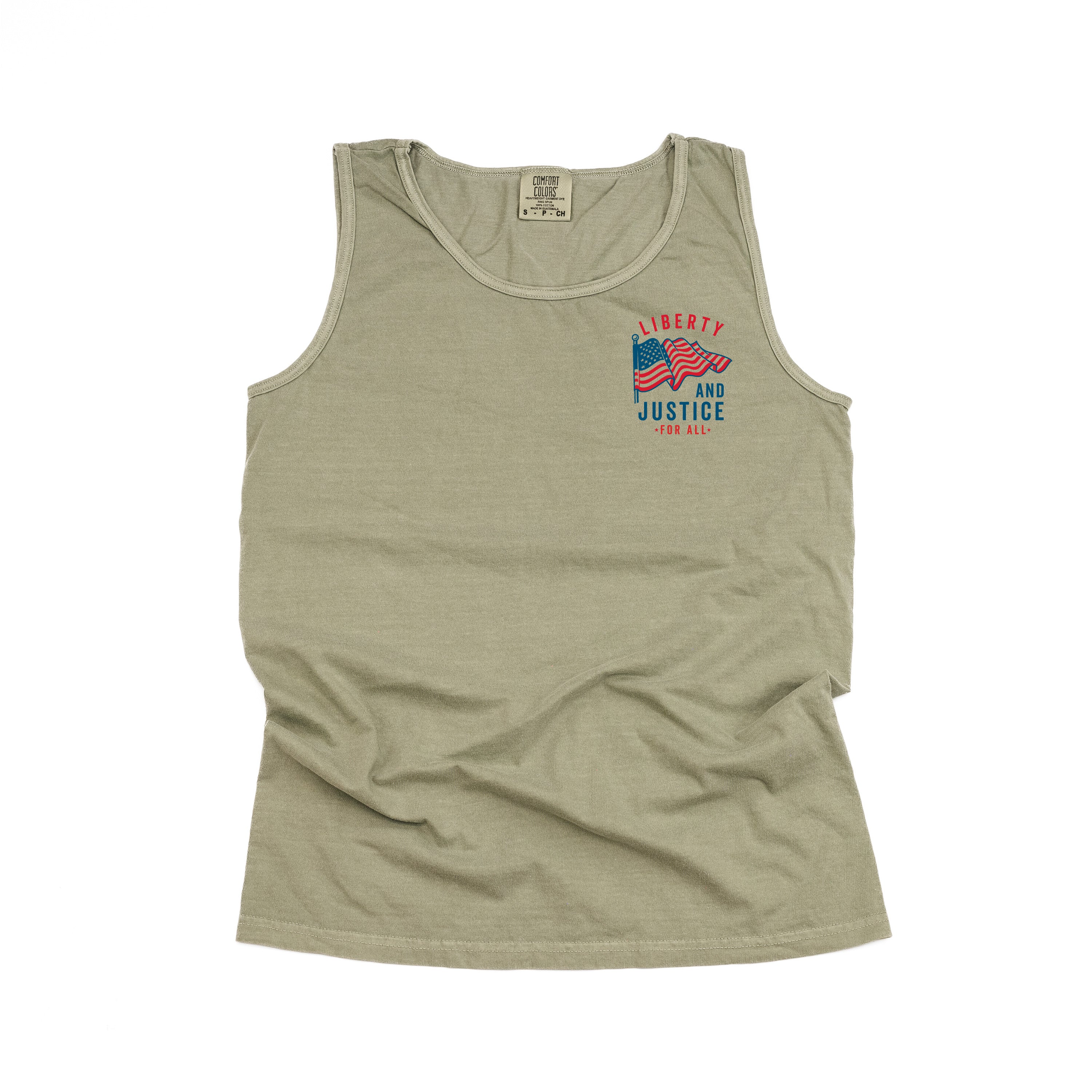 Liberty And Justice For All - Comfort Colors TANK Little Mama Shirt Shop LLC