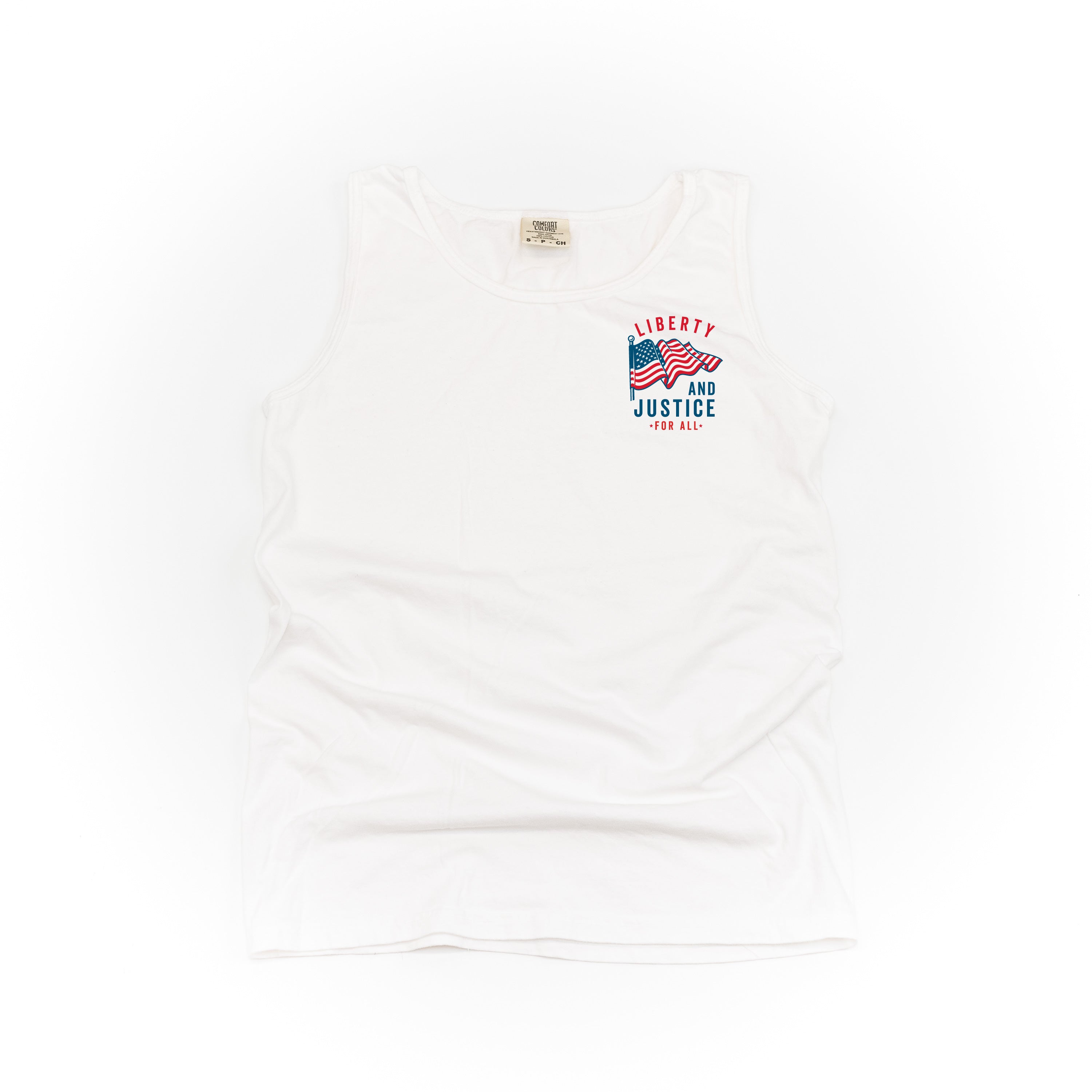 Liberty And Justice For All - Comfort Colors TANK Little Mama Shirt Shop LLC