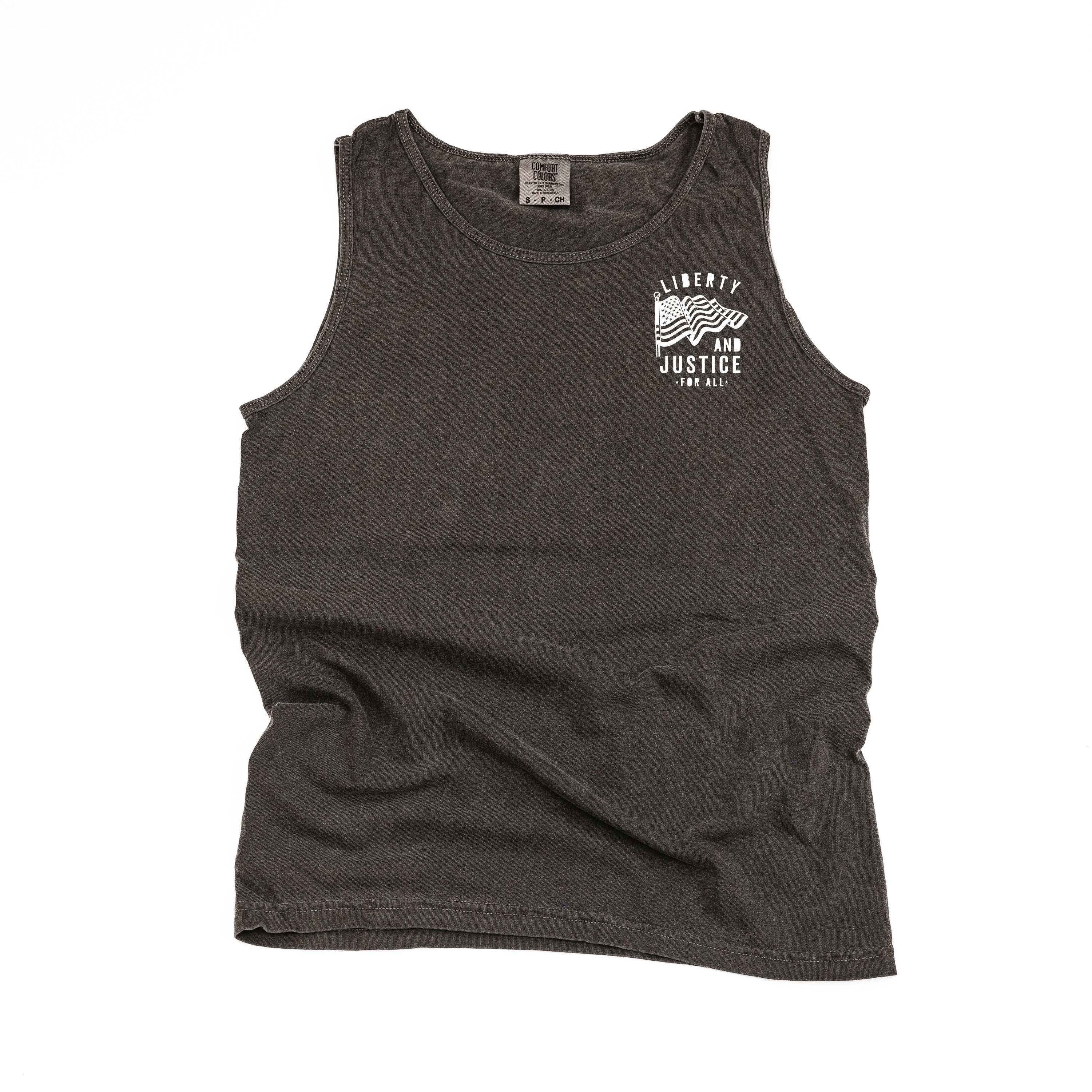 Liberty And Justice For All - Comfort Colors TANK Little Mama Shirt Shop LLC