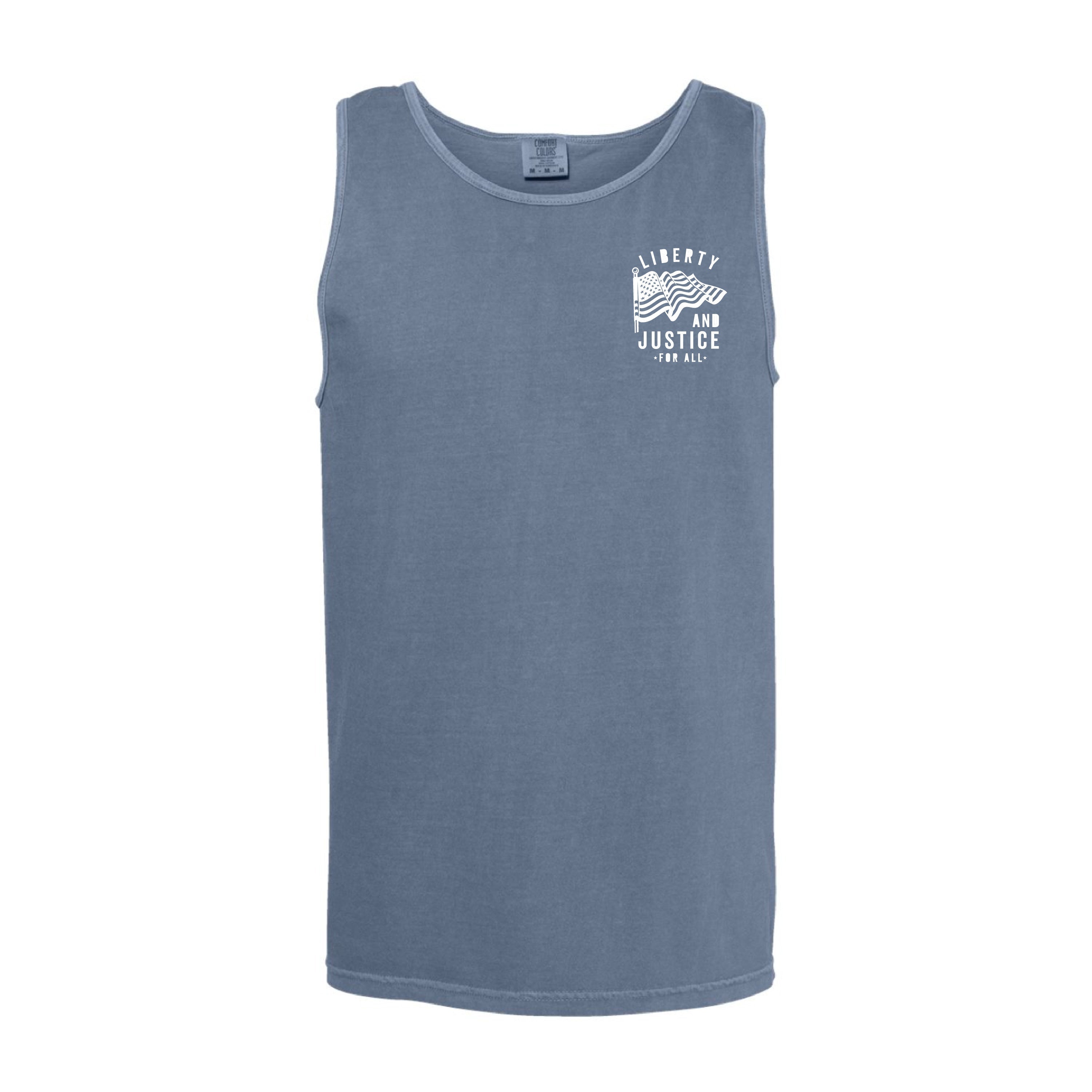 Liberty And Justice For All - Comfort Colors TANK Little Mama Shirt Shop LLC