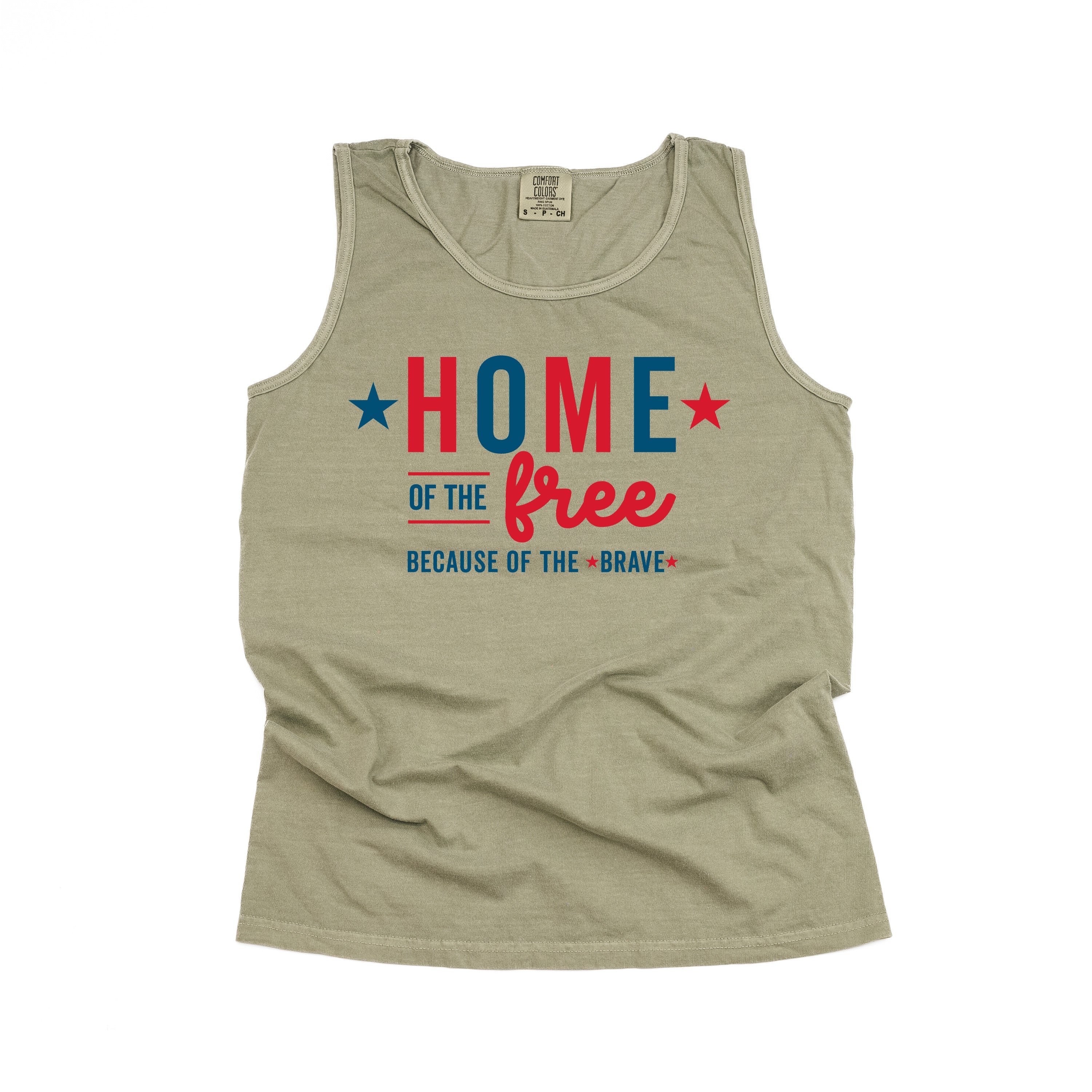 Home Of The Free Because Of The Brave - Comfort Colors TANK Little Mama Shirt Shop LLC