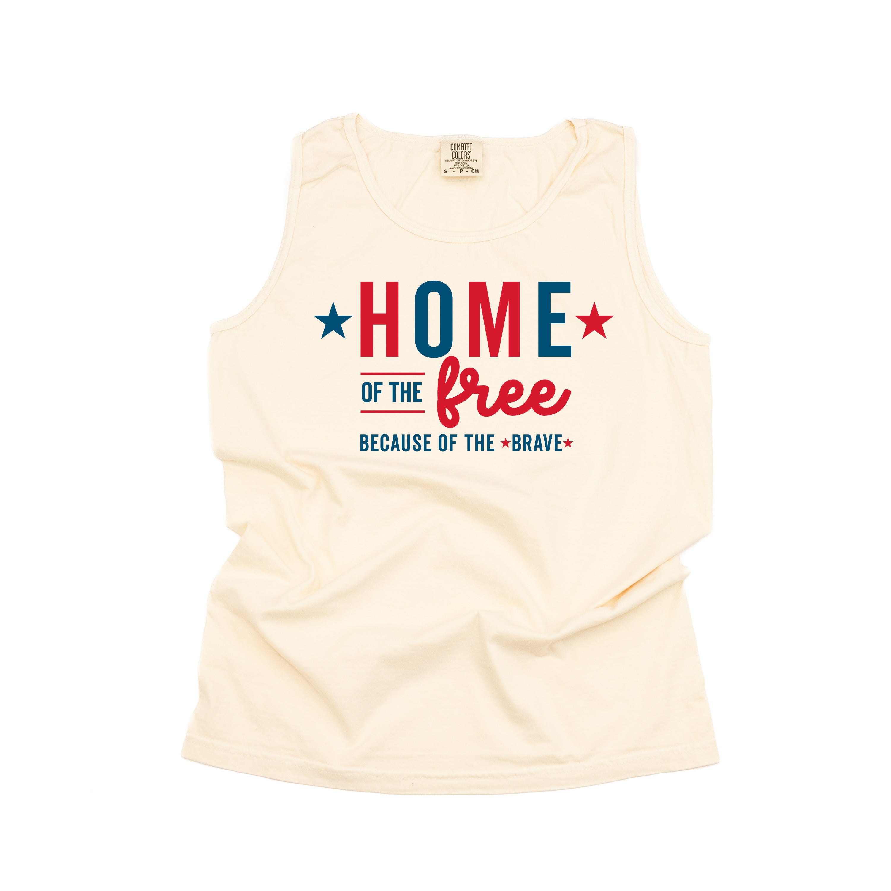 Home Of The Free Because Of The Brave - Comfort Colors TANK Little Mama Shirt Shop LLC