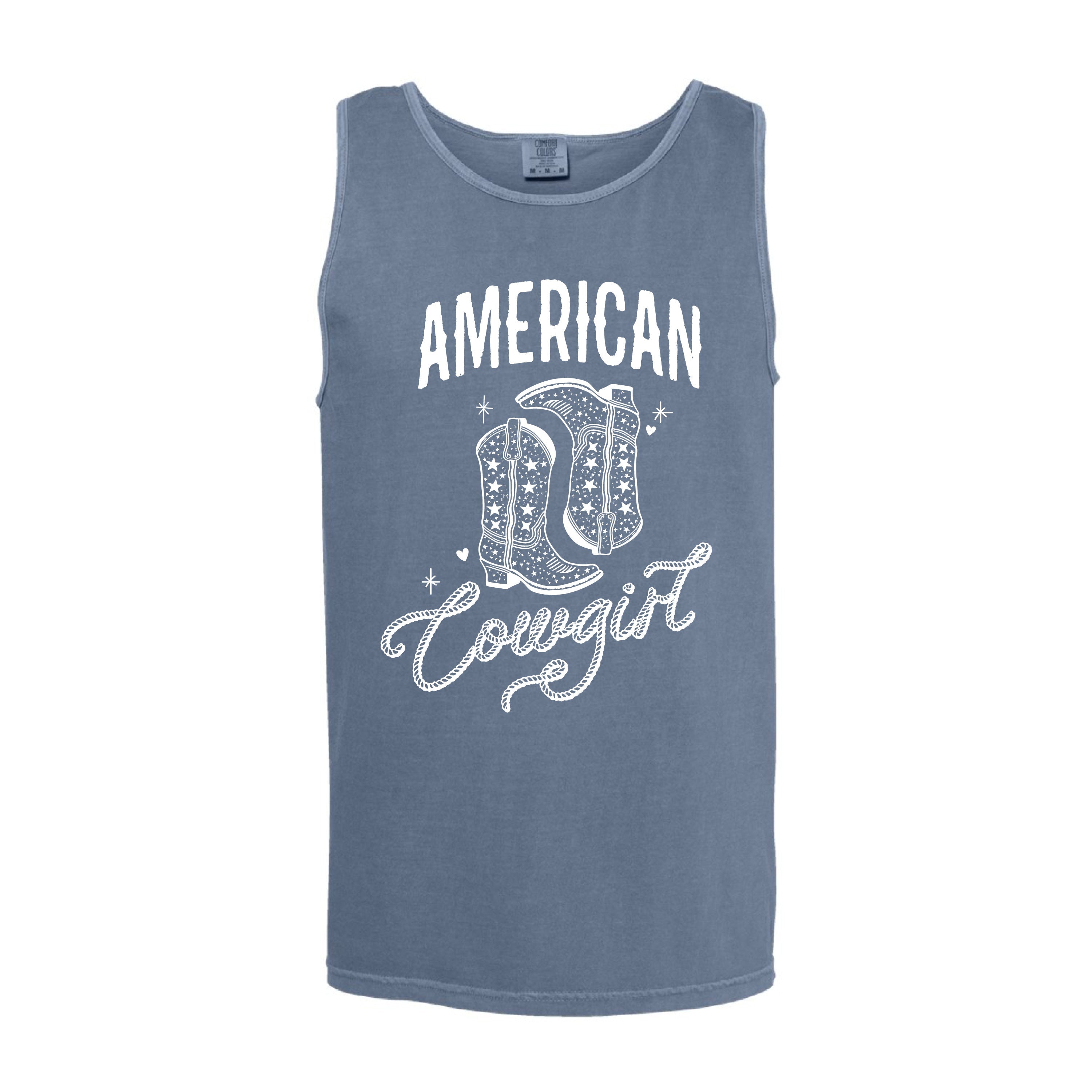 American Cowgirl - Comfort Colors TANK Little Mama Shirt Shop LLC