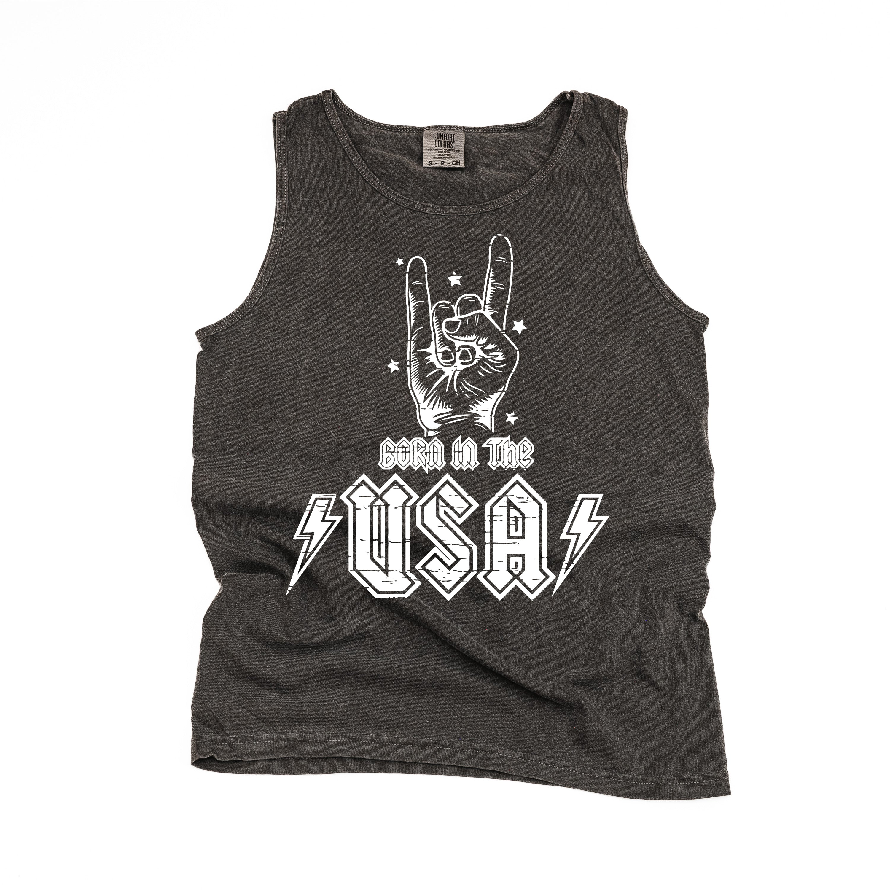 Born In The USA - Comfort Colors TANK Little Mama Shirt Shop LLC