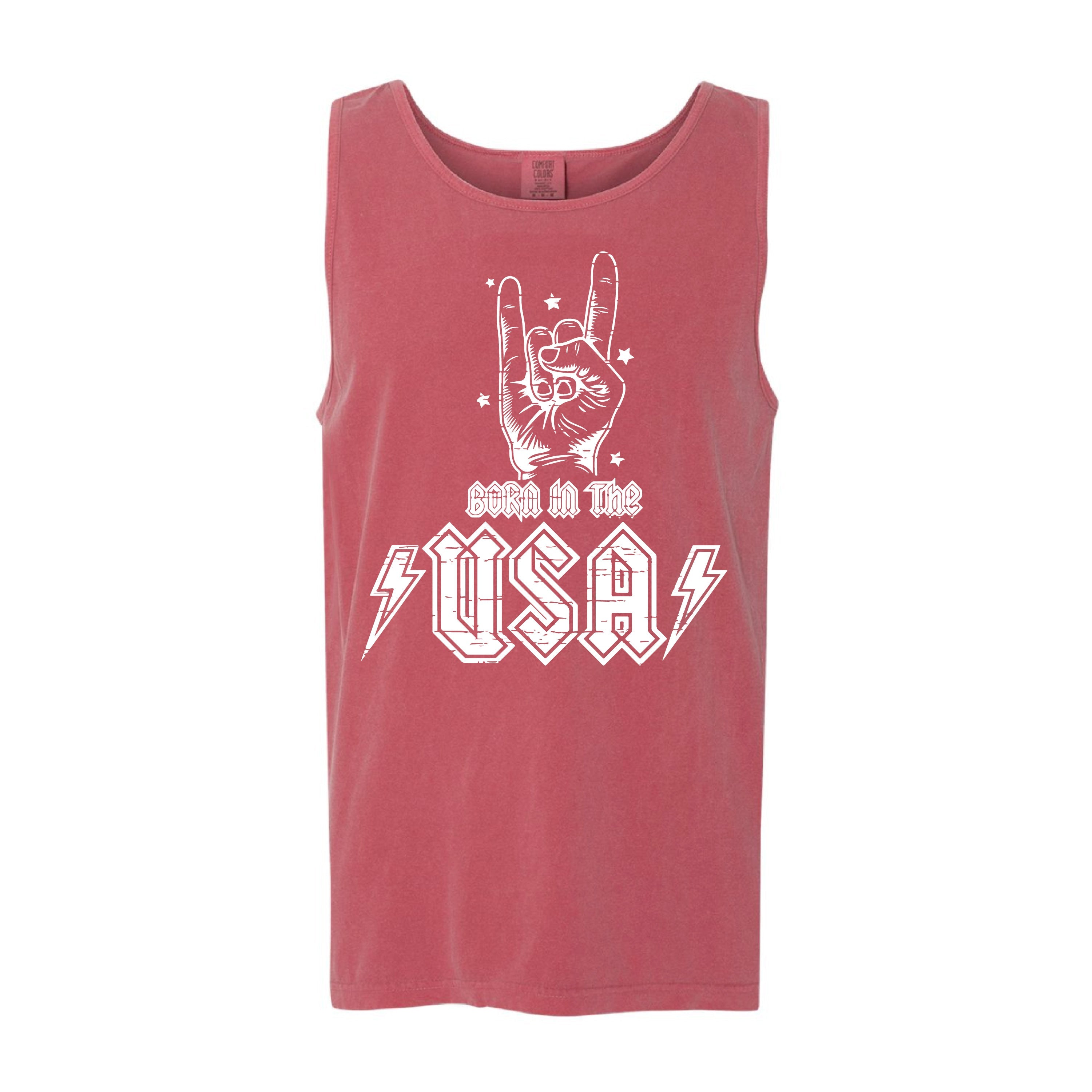 Born In The USA - Comfort Colors TANK Little Mama Shirt Shop LLC