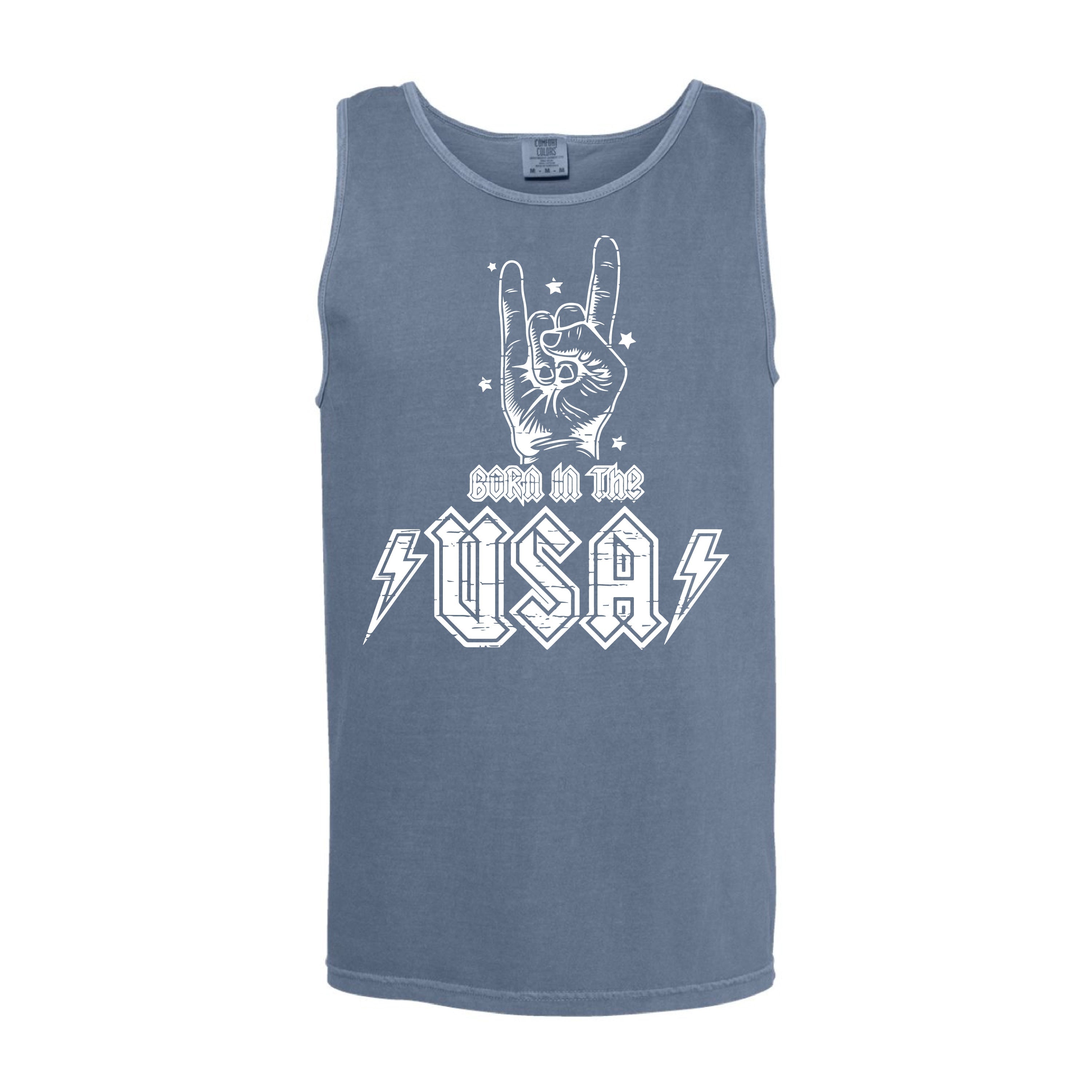 Born In The USA - Comfort Colors TANK Little Mama Shirt Shop LLC