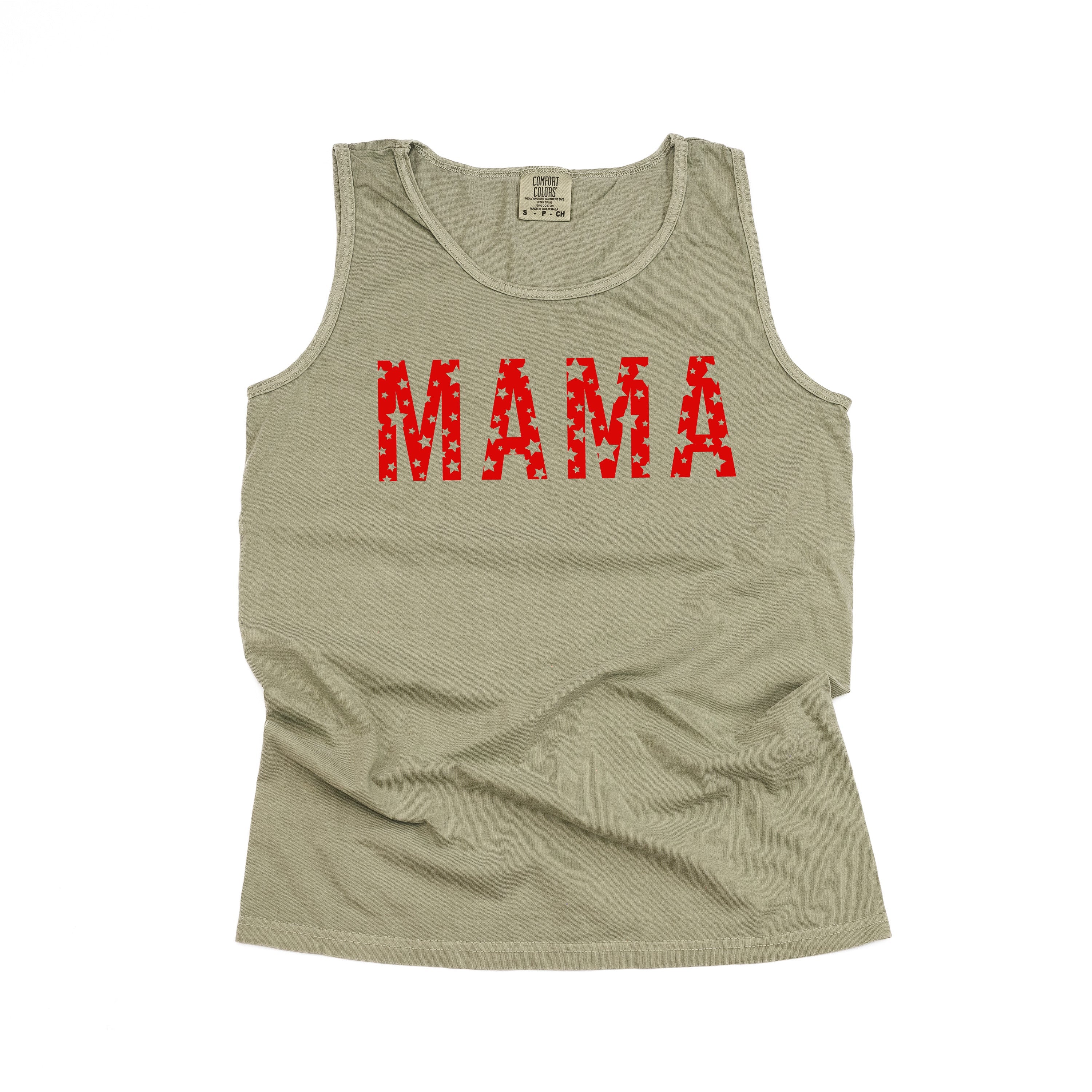 Mama - Star Pattern - Comfort Colors TANK Little Mama Shirt Shop LLC