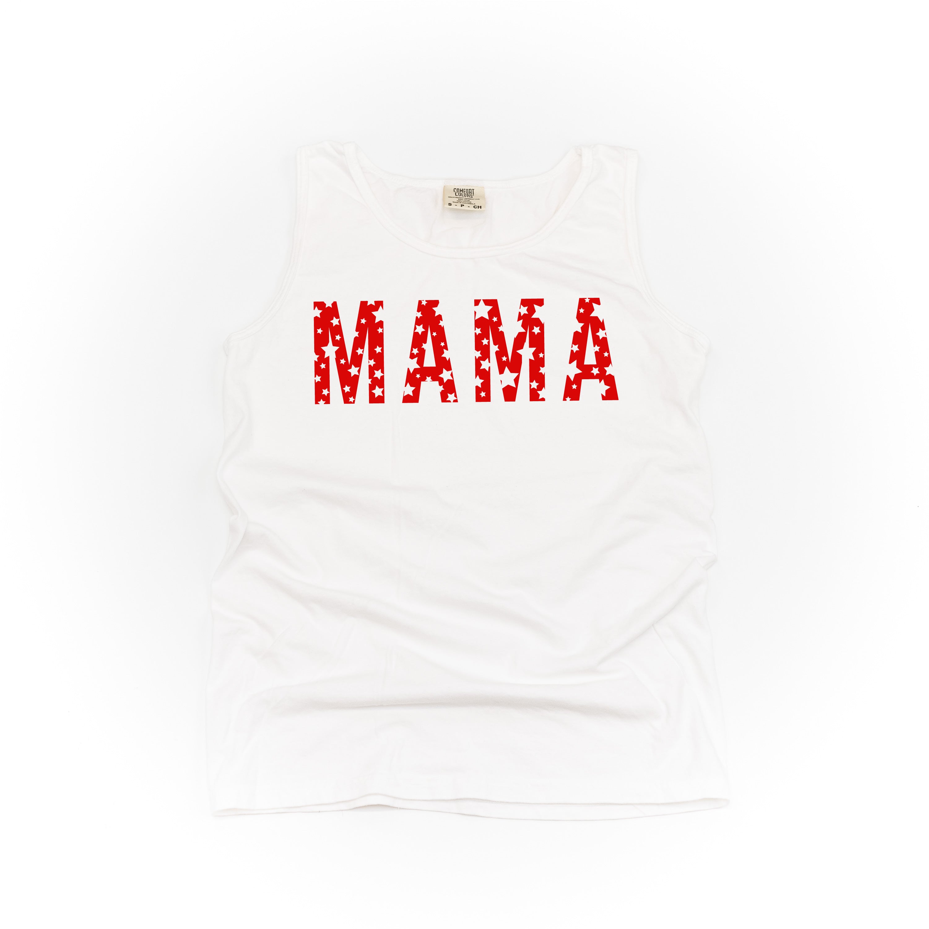Mama - Star Pattern - Comfort Colors TANK Little Mama Shirt Shop LLC