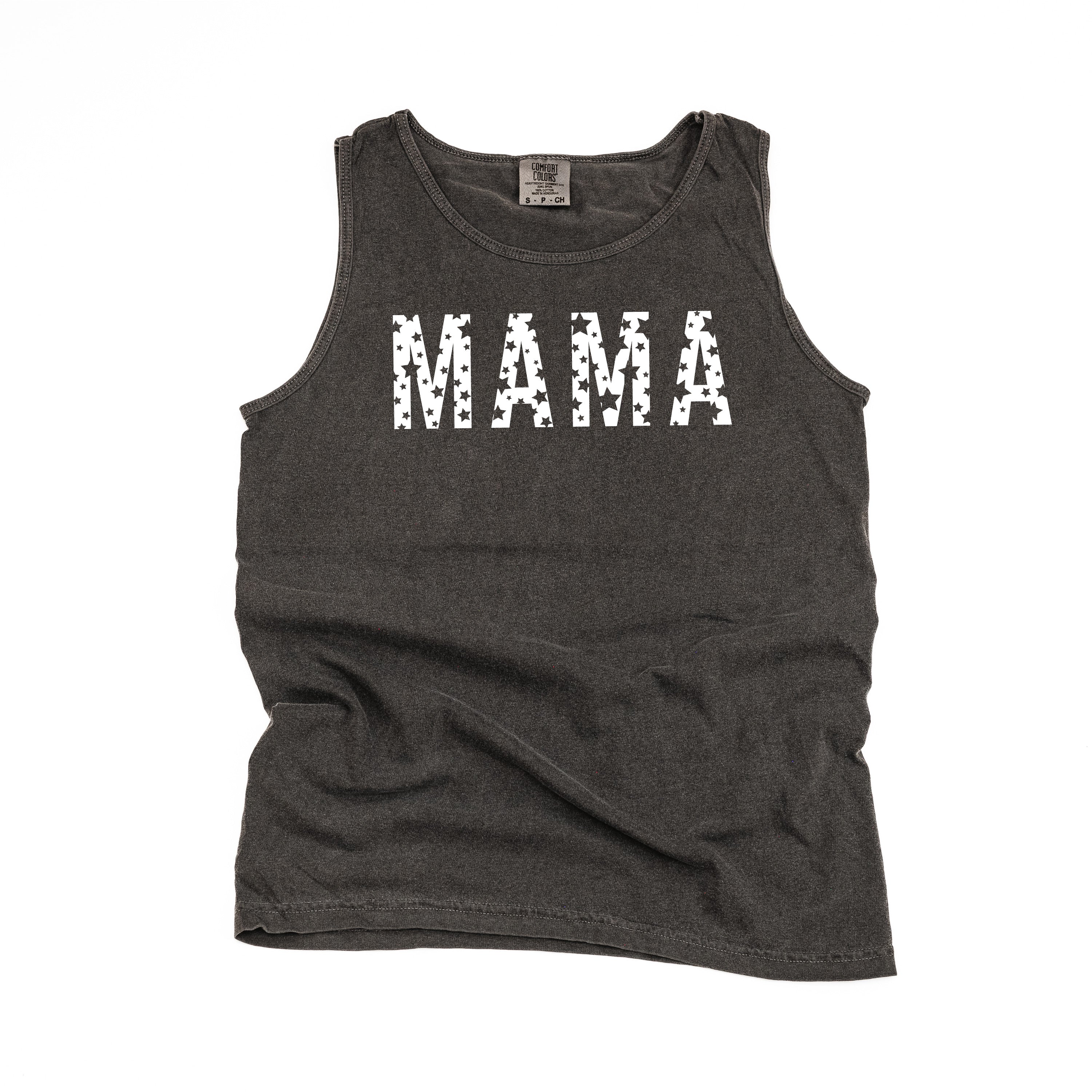 Mama - Star Pattern - Comfort Colors TANK Little Mama Shirt Shop LLC