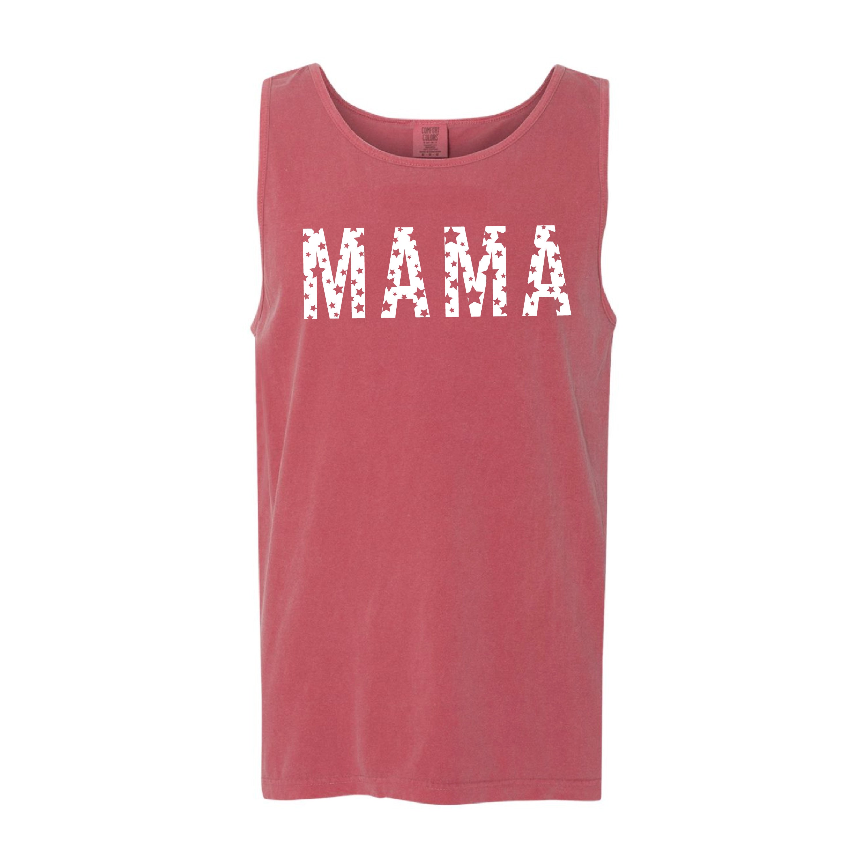 Mama - Star Pattern - Comfort Colors TANK Little Mama Shirt Shop LLC