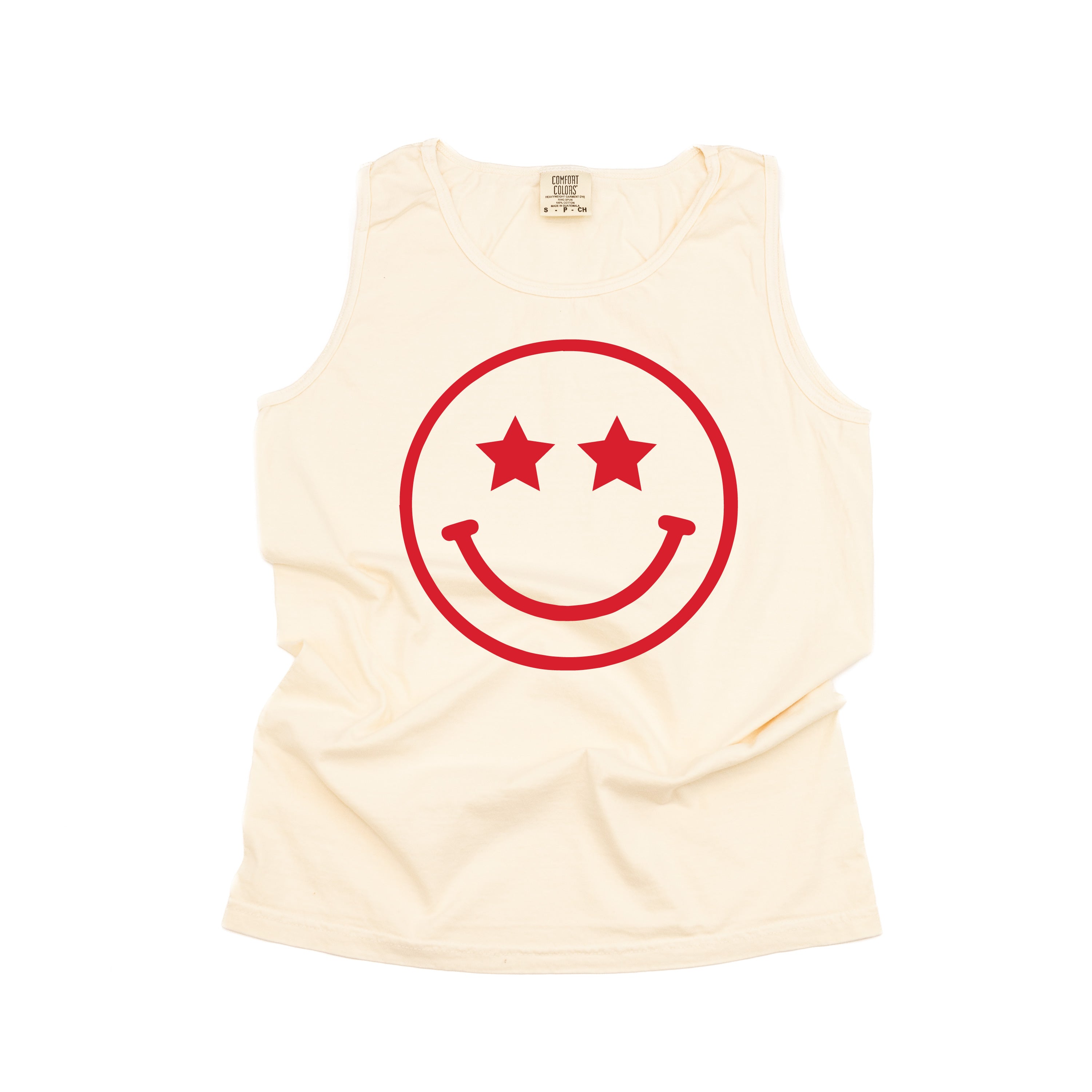 Star Eyes Smiley Face - Comfort Colors TANK Little Mama Shirt Shop LLC