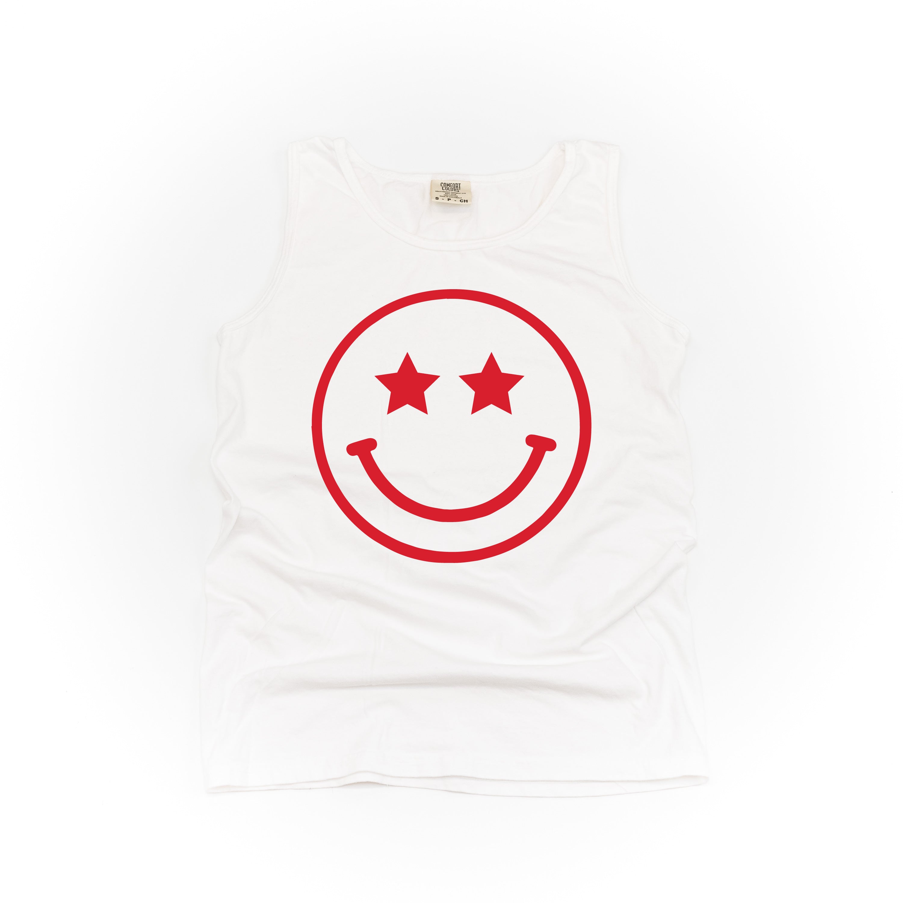 Star Eyes Smiley Face - Comfort Colors TANK Little Mama Shirt Shop LLC