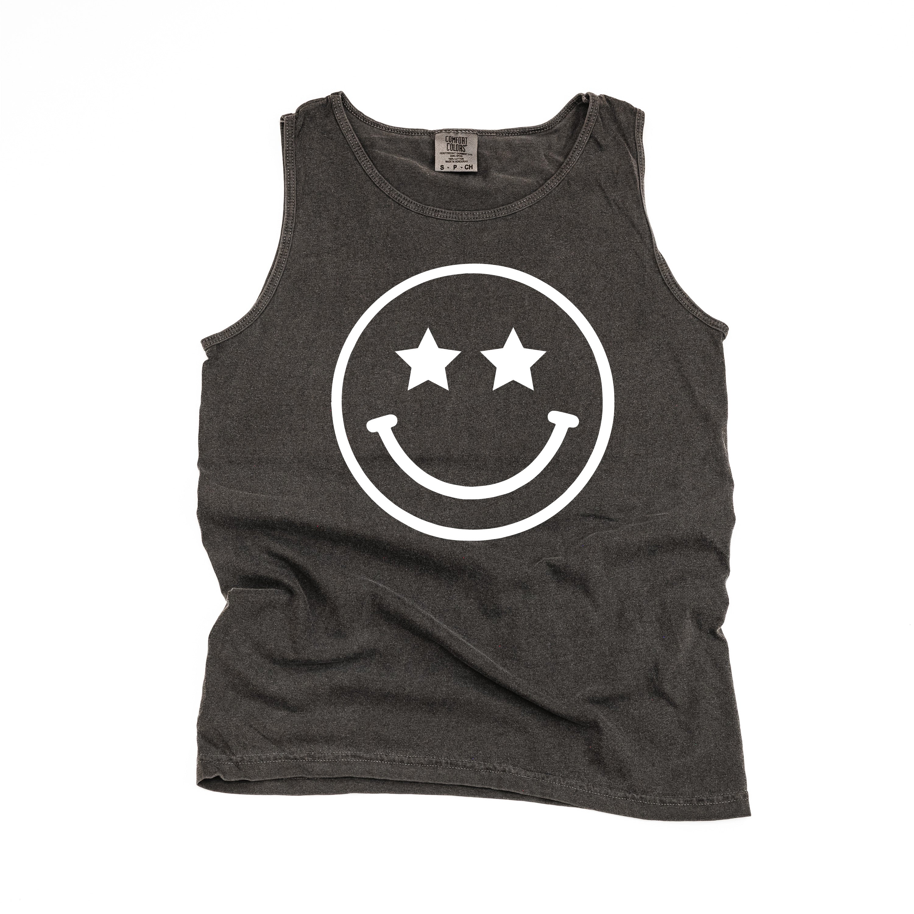 Star Eyes Smiley Face - Comfort Colors TANK Little Mama Shirt Shop LLC