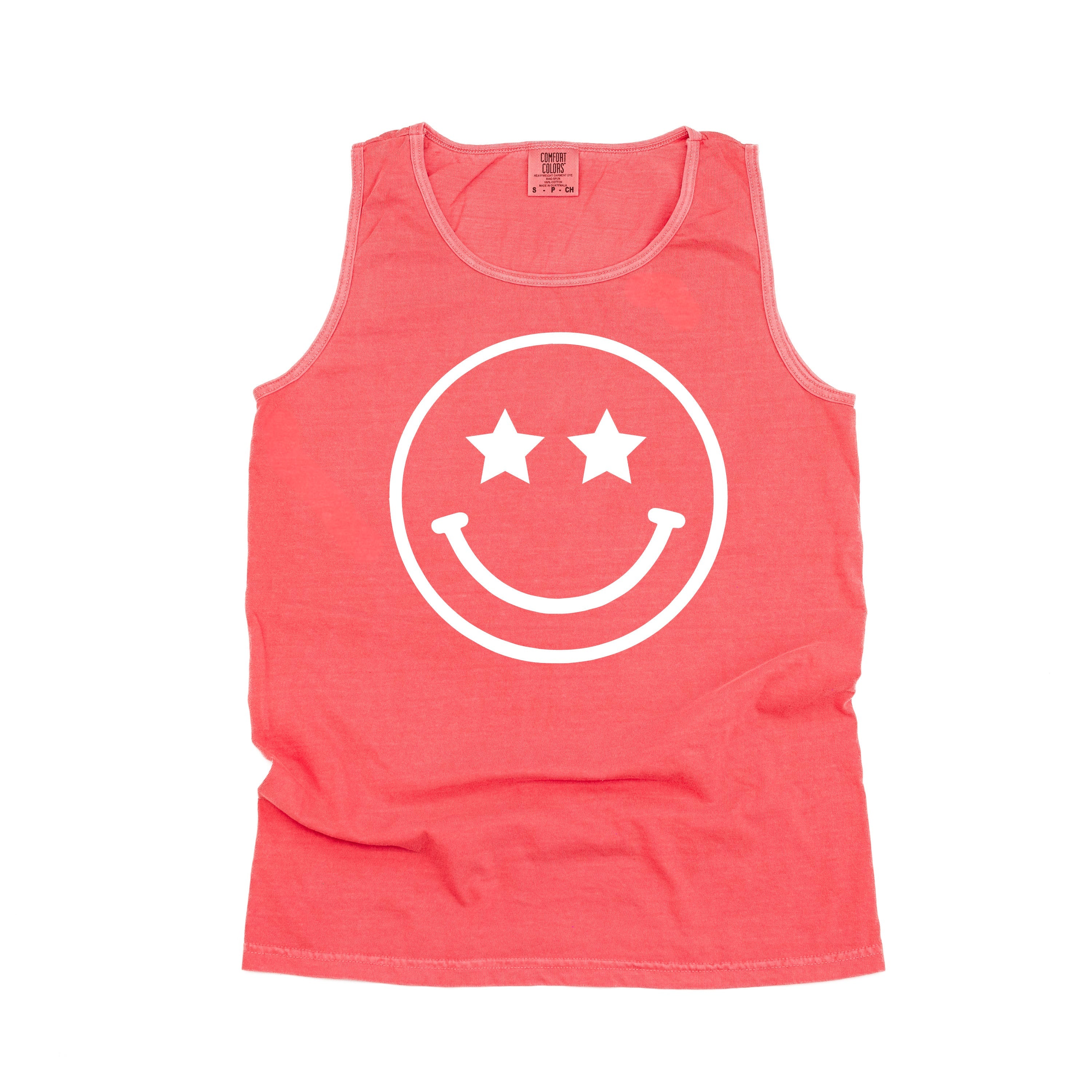 Star Eyes Smiley Face - Comfort Colors TANK Little Mama Shirt Shop LLC