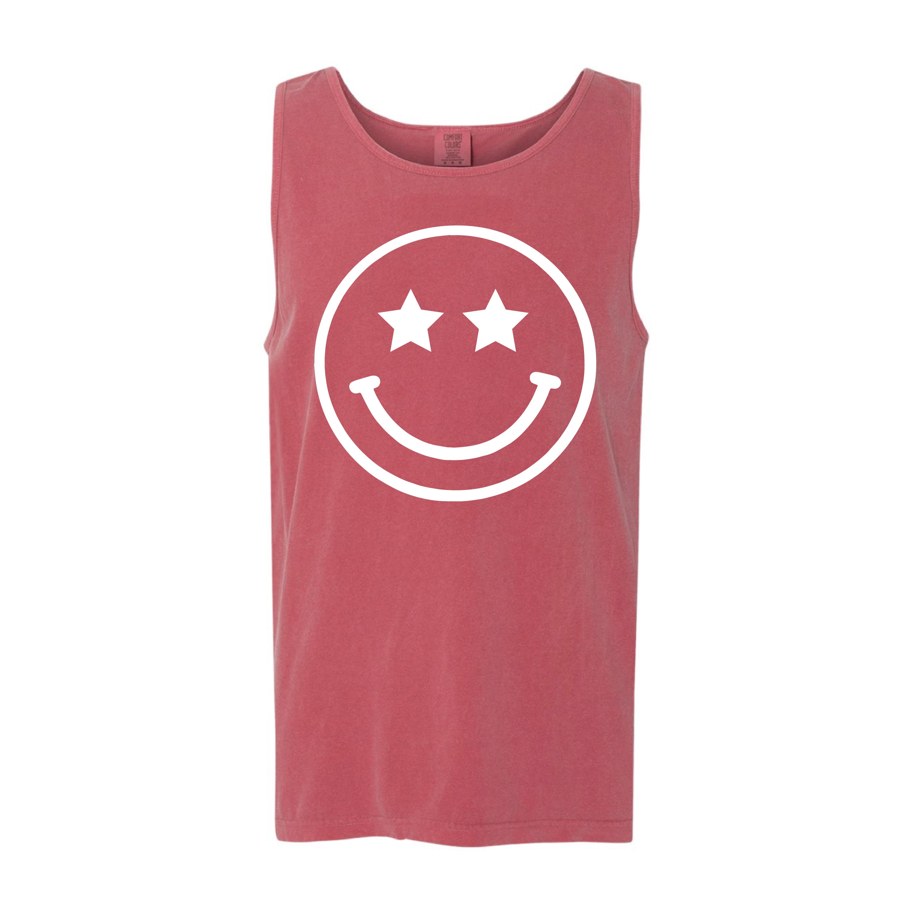 Star Eyes Smiley Face - Comfort Colors TANK Little Mama Shirt Shop LLC