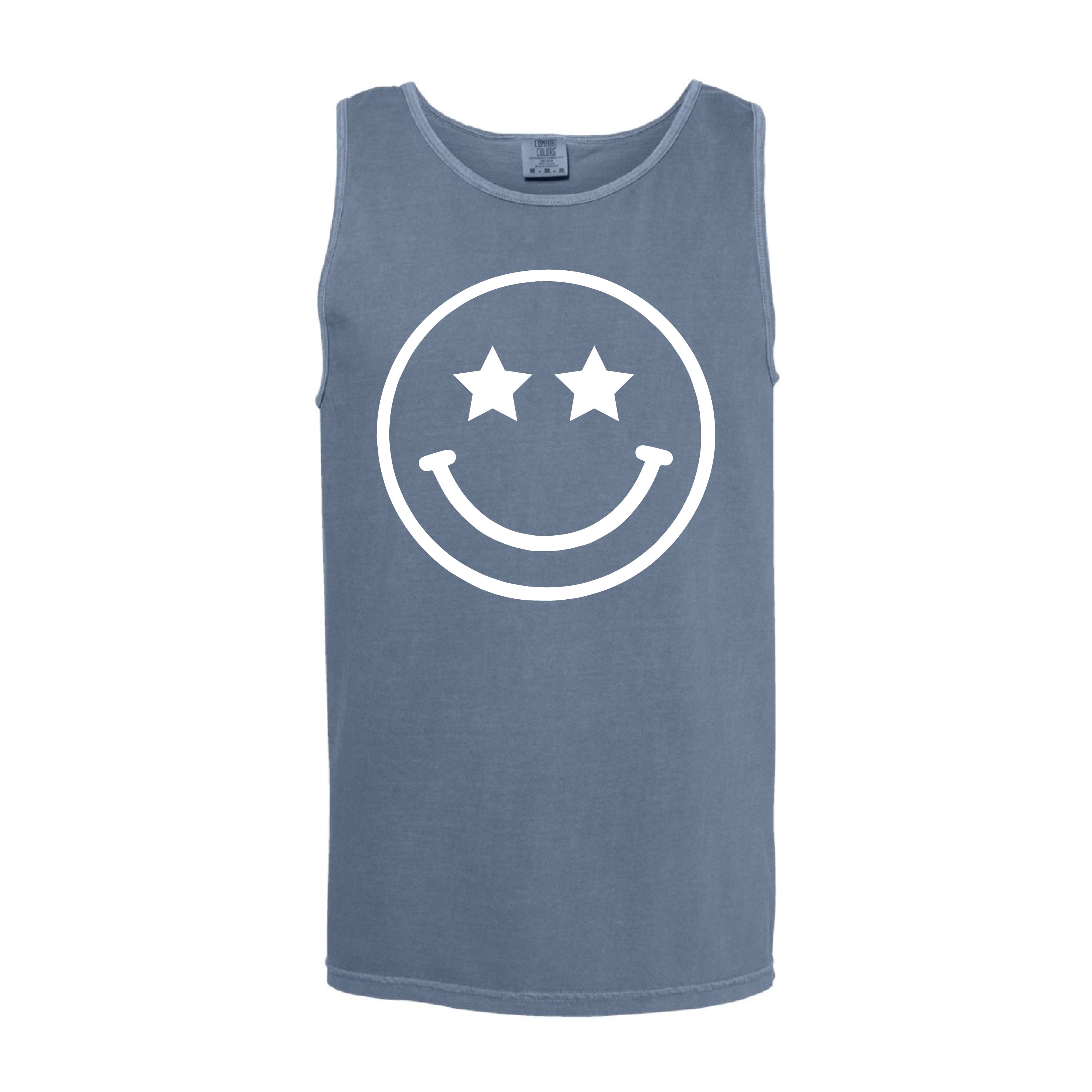 Star Eyes Smiley Face - Comfort Colors TANK Little Mama Shirt Shop LLC